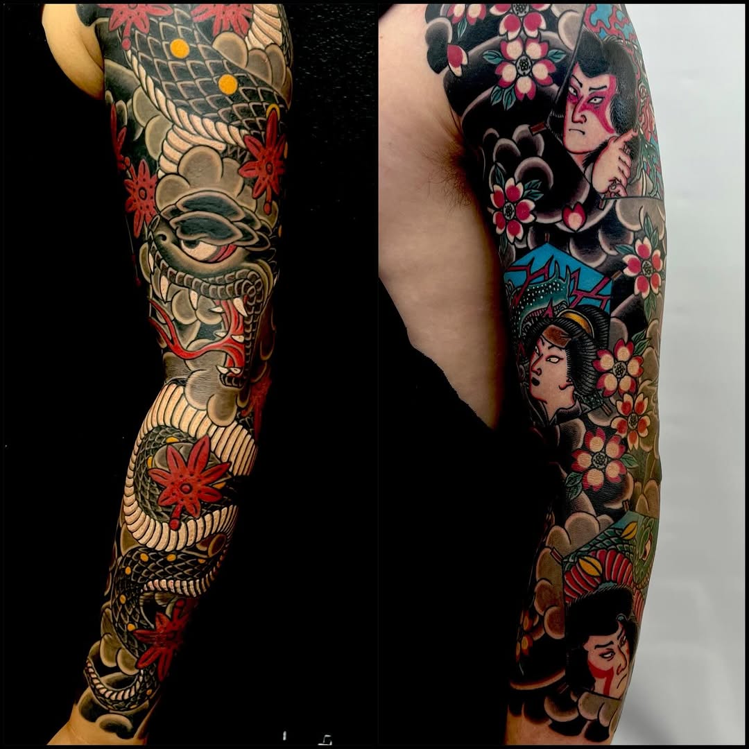 Tattoo by @rockyburley โ japanese_irezumi, black_and_grey