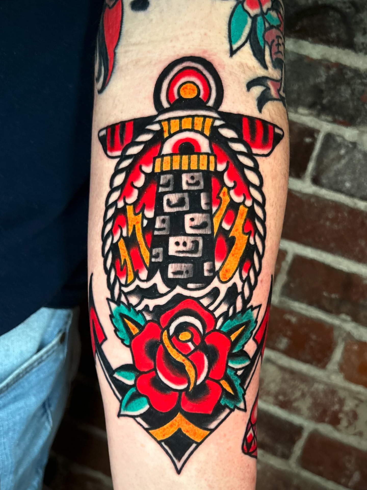 Tattoo by @bagofbones — american_traditional, geometric