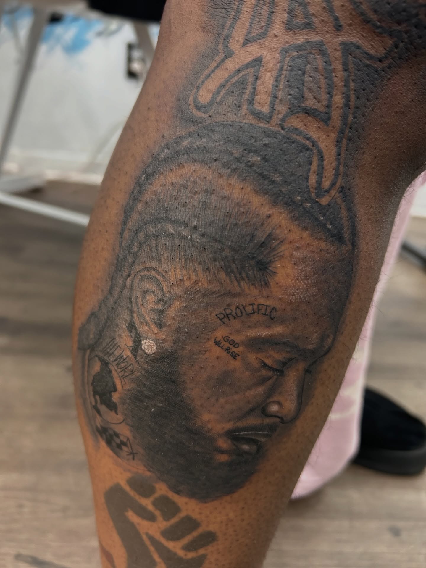 Rapper black and grey tattoo on the forearm by Nigel🪓UNO