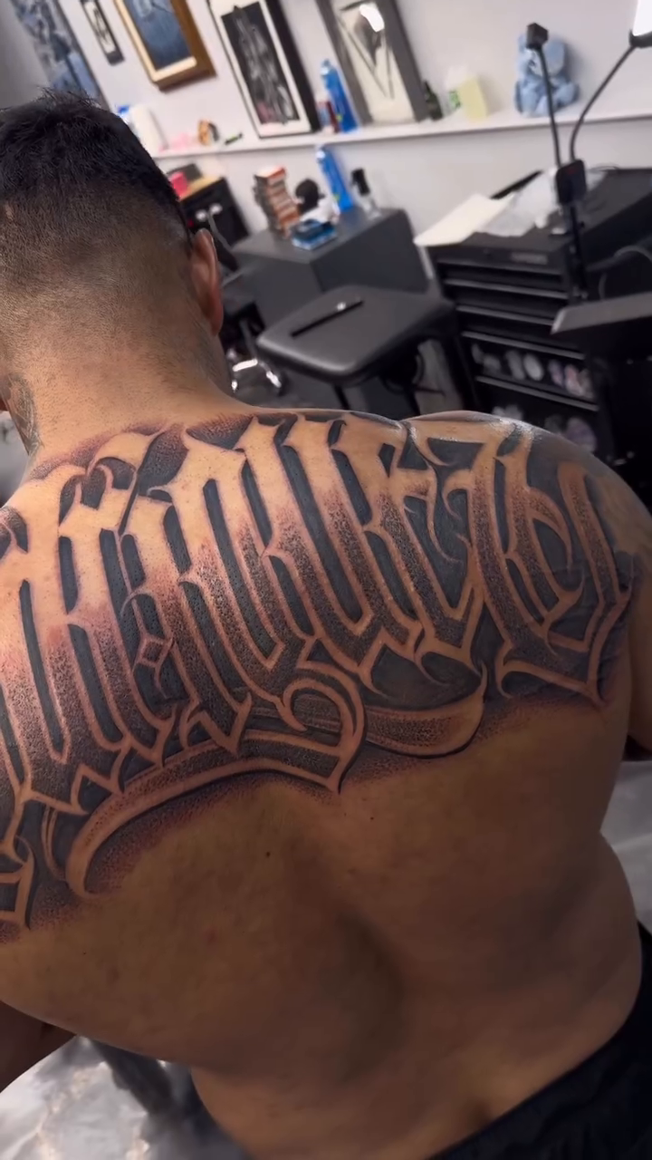 Tattoo by @ironeyestattoo — lettering_script, black_and_grey