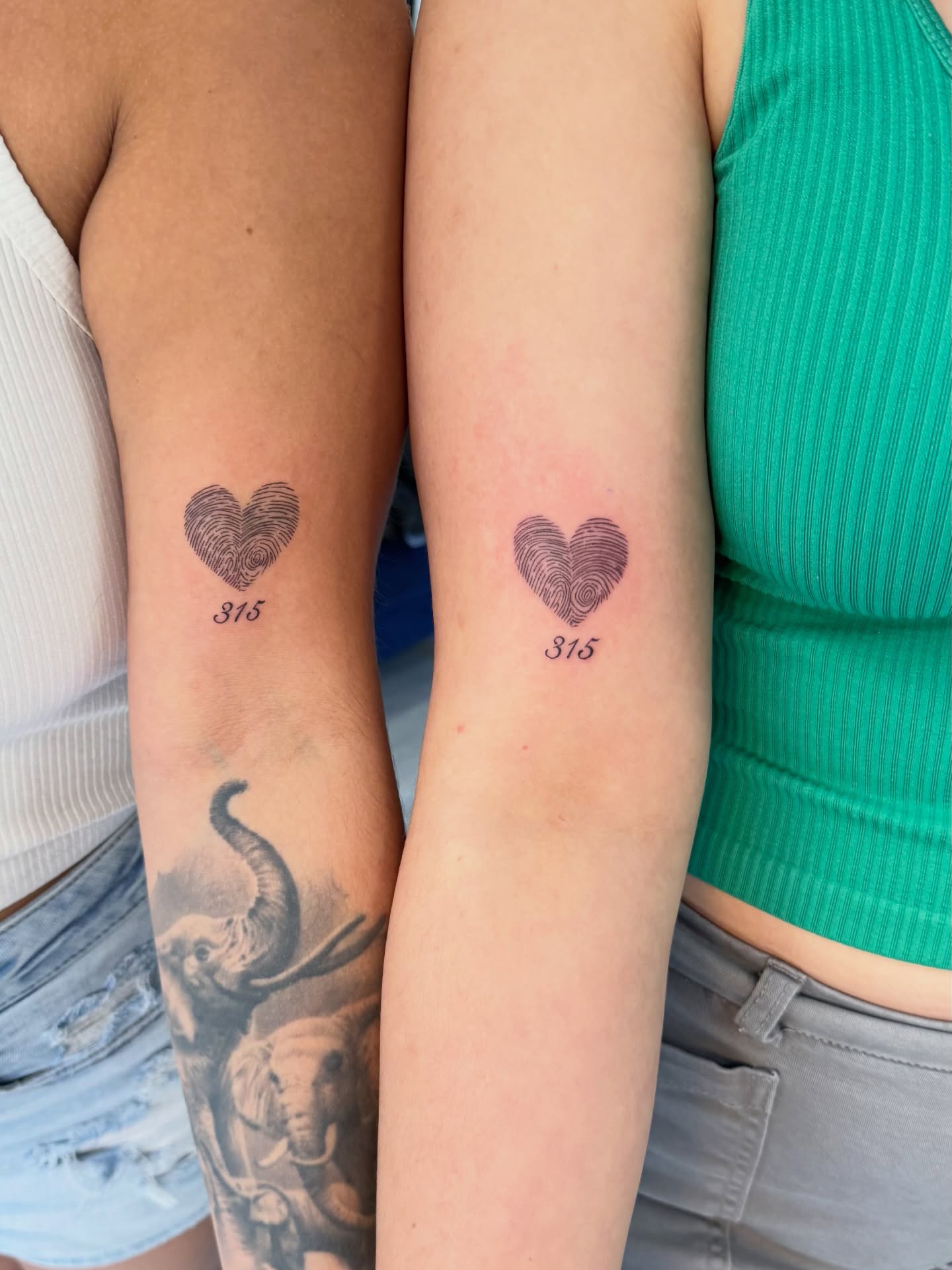 Heart dotwork tattoo on the forearm by Daniel Montoya, Charlotte, North Carolina
