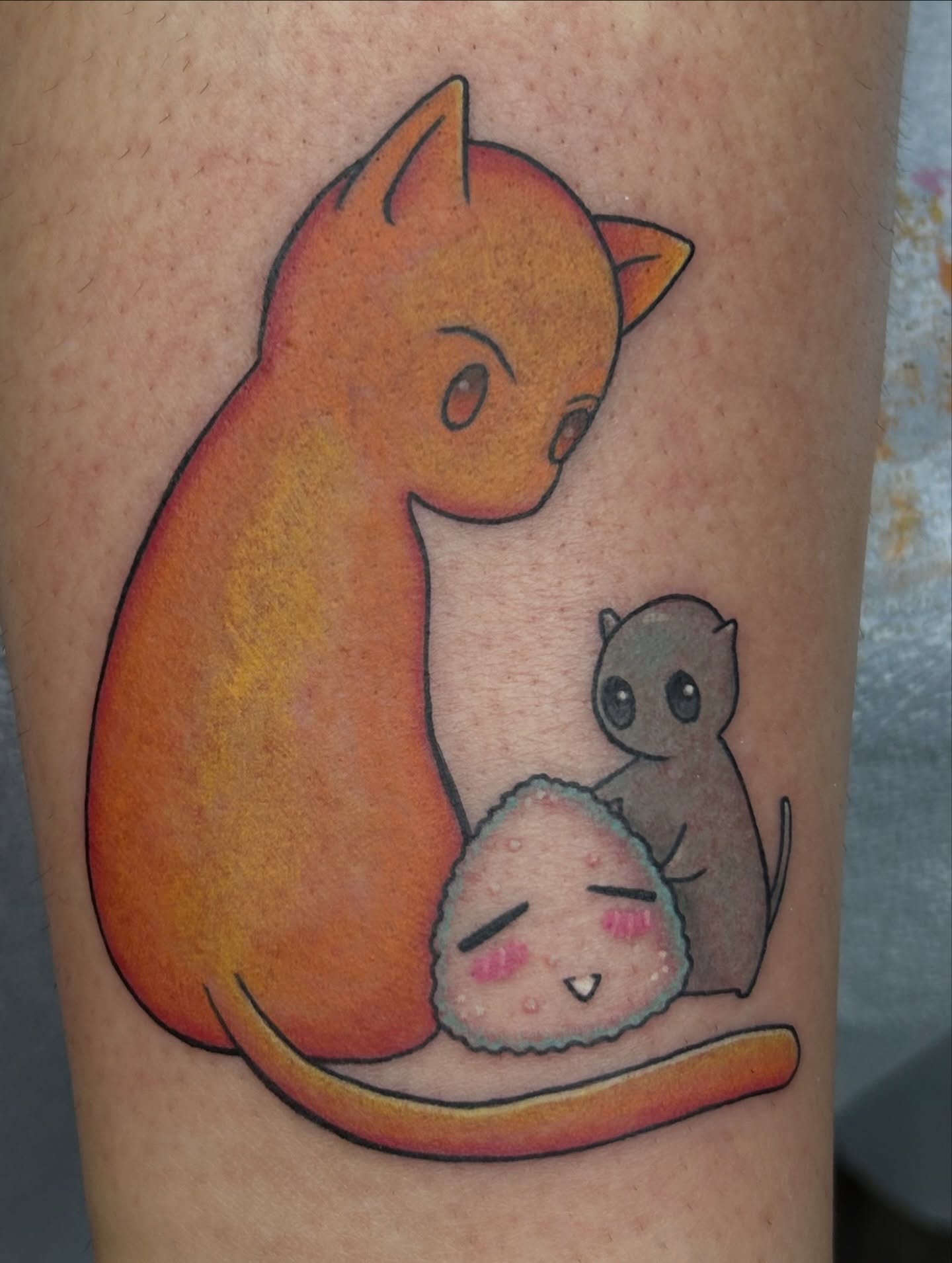 Tattoo by @marinajayd_tattoos — dotwork, anime