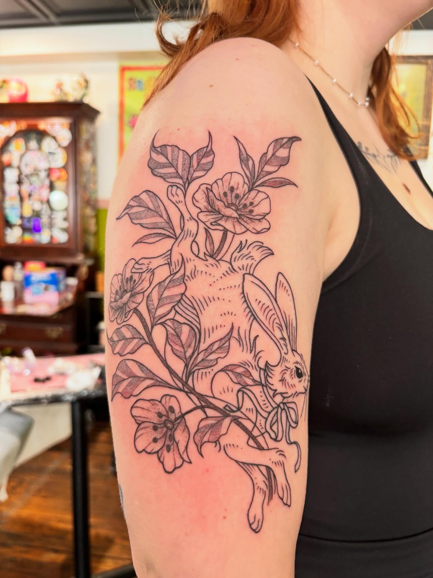 Tattoo by @manicpixietattoos — black_and_grey