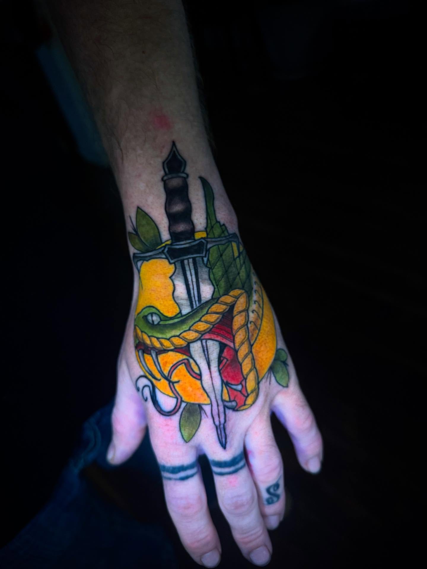 Tattoo by @seanc_tattoos — american_traditional, dotwork