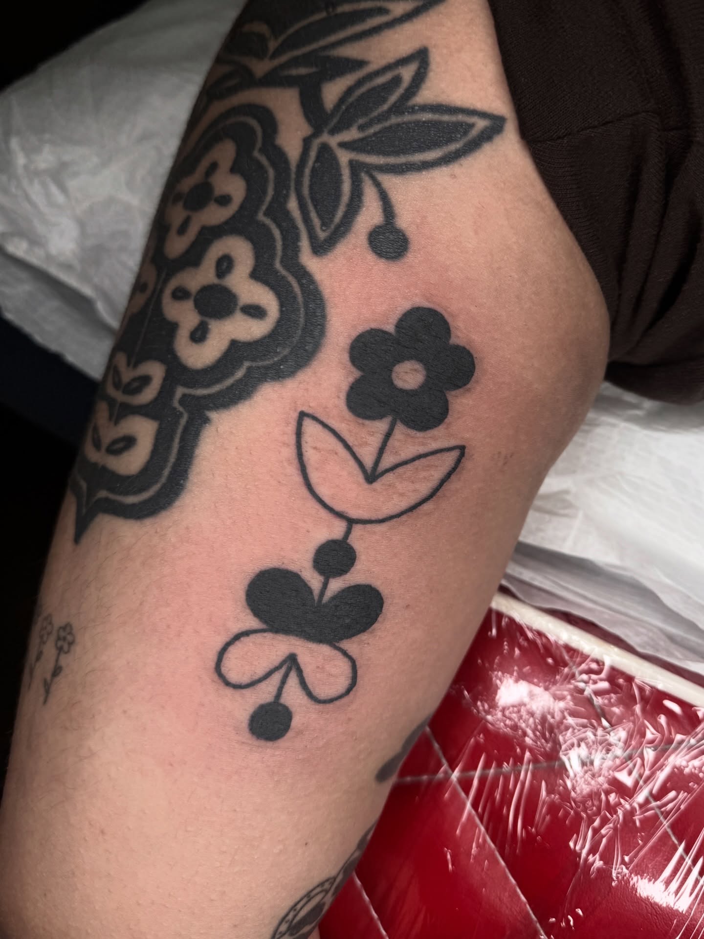 Cherry blossom black and grey tattoo on the forearm by lily gustave i tattoo