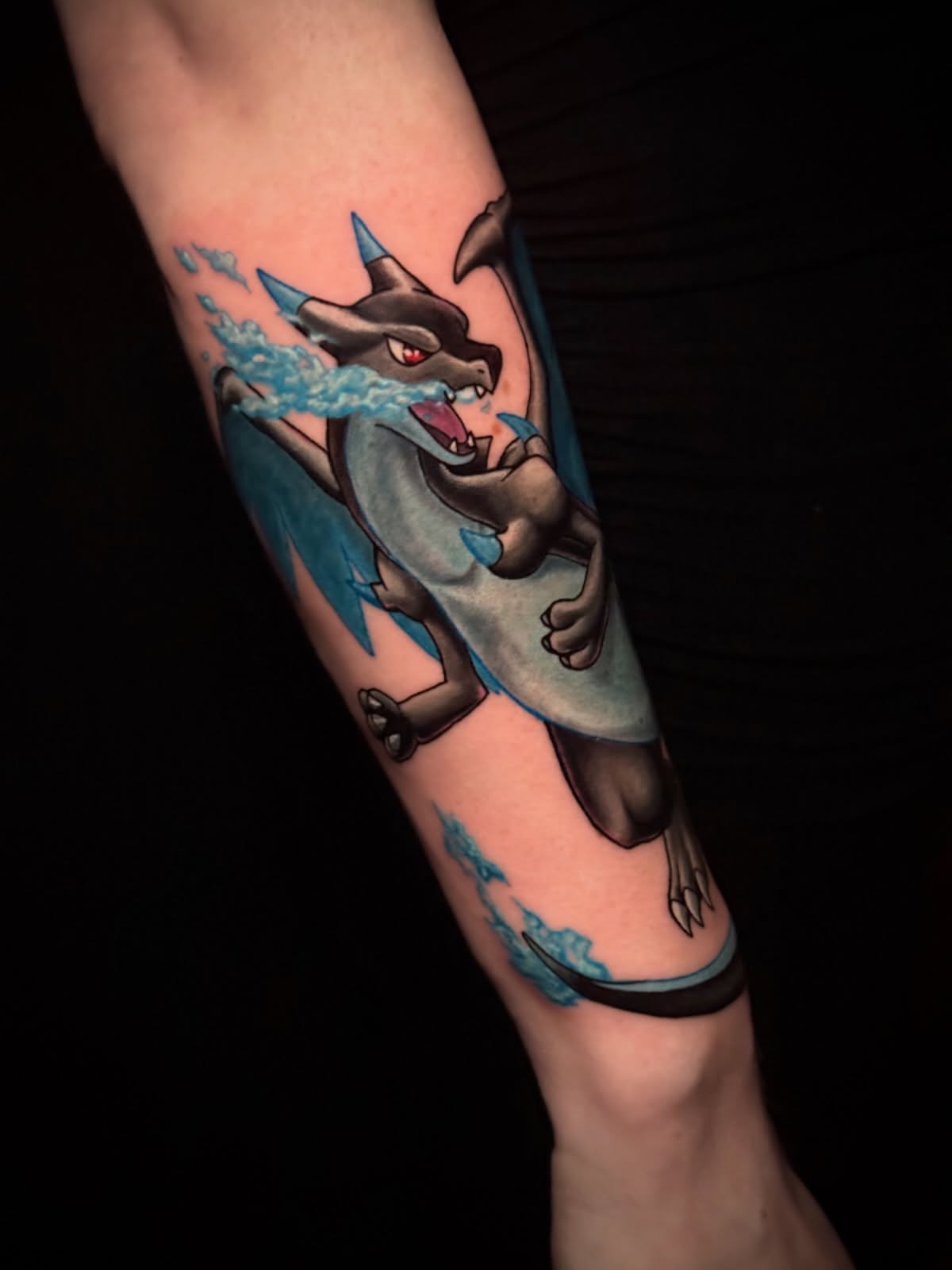 Dragon new school tattoo on the forearm by Cheyenne Ciera Goulish, Warren, Ohio