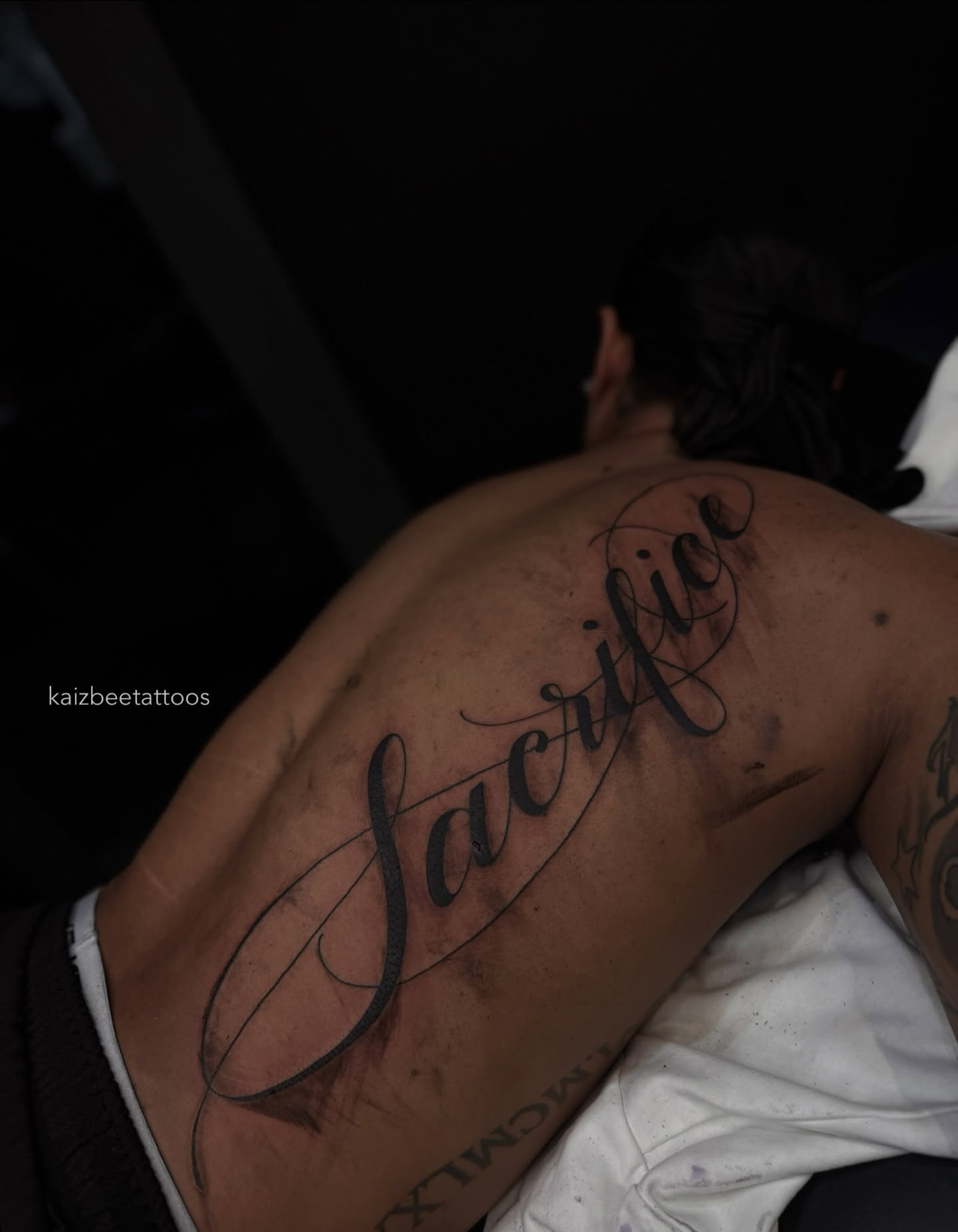 Tattoo by @kaizbeetattoos — lettering_script