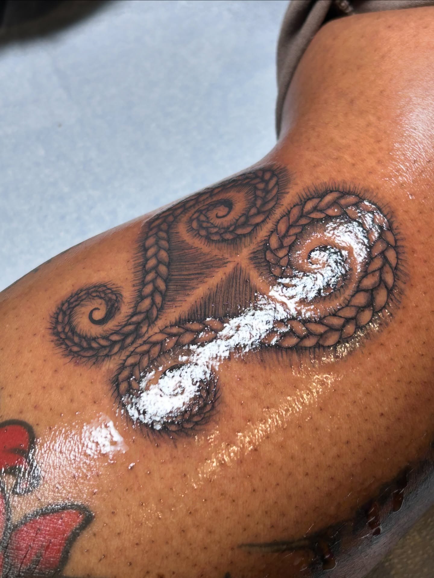 Tattoo by @pokedbyclo — black_and_grey