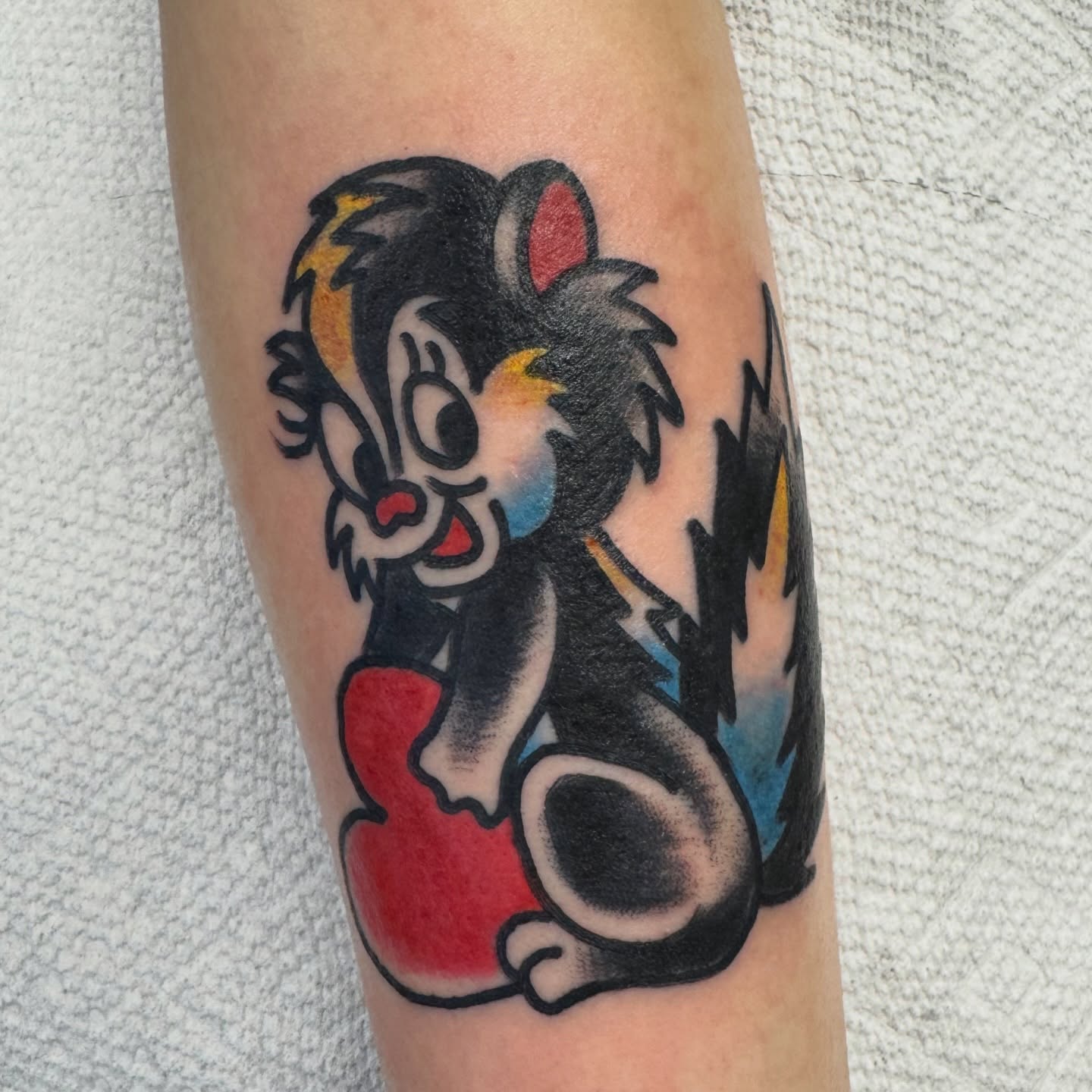 Tom cat American traditional tattoo on the forearm by Kenny Kastro