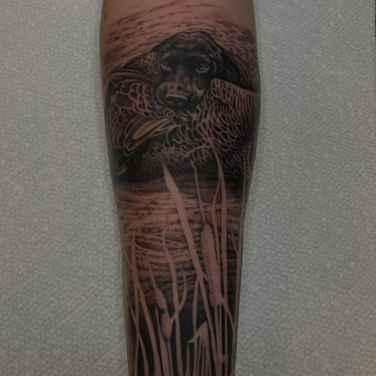Tattoo by @adamhabecker — dotwork, realism