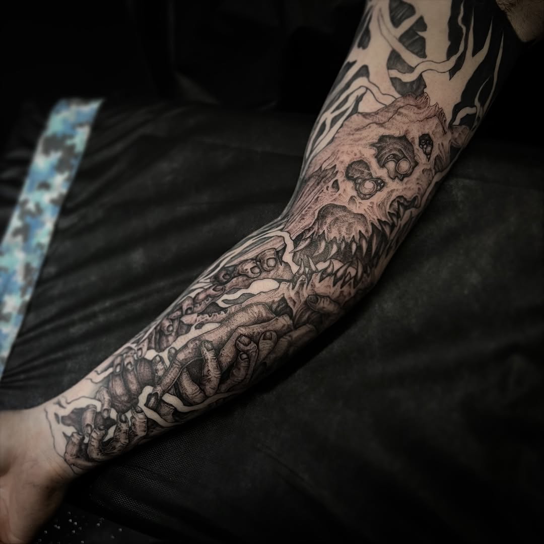 Tattoo by @kyleblacktattoos — black_and_grey, realism