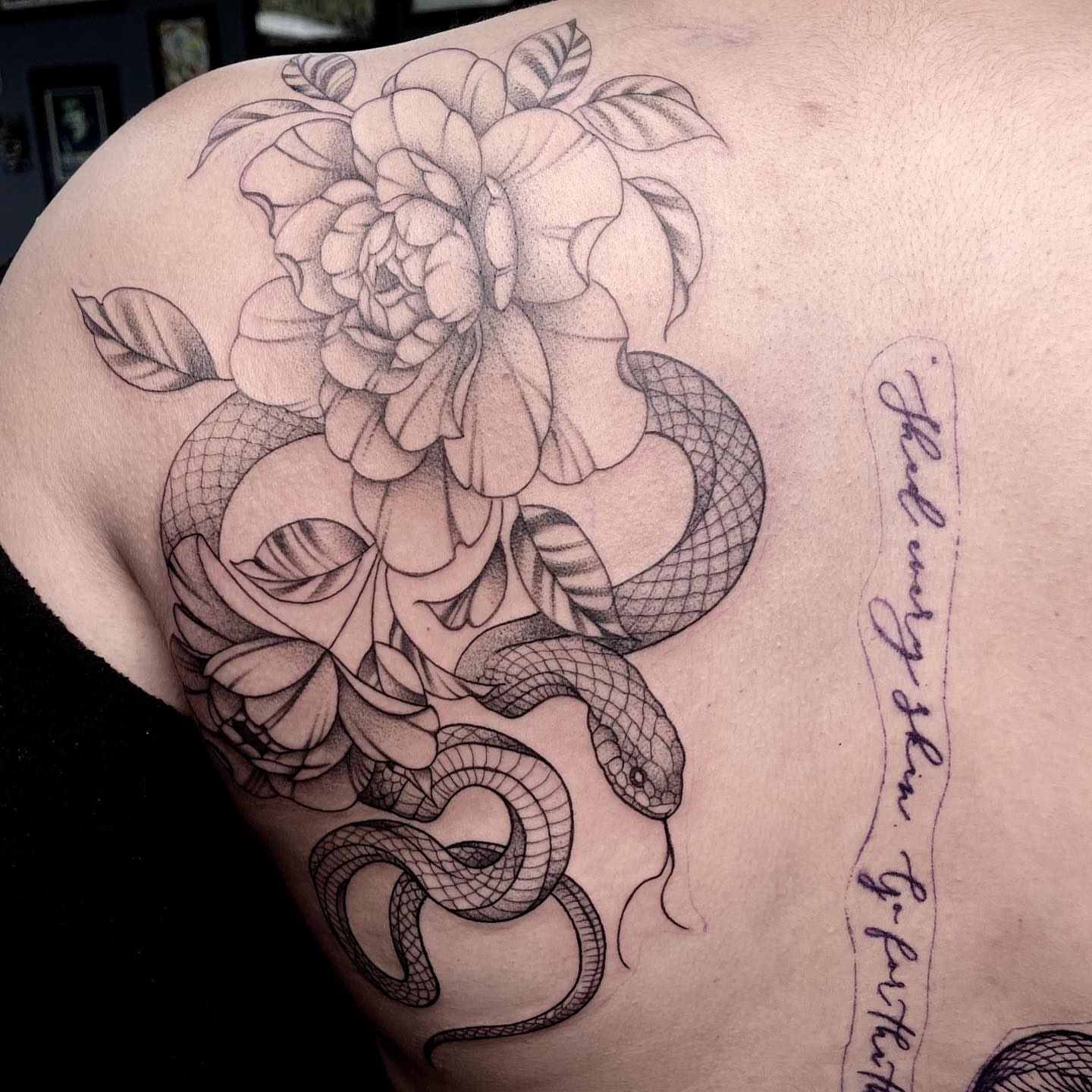 Tattoo by @sillylittleduck — black_and_grey, realism
