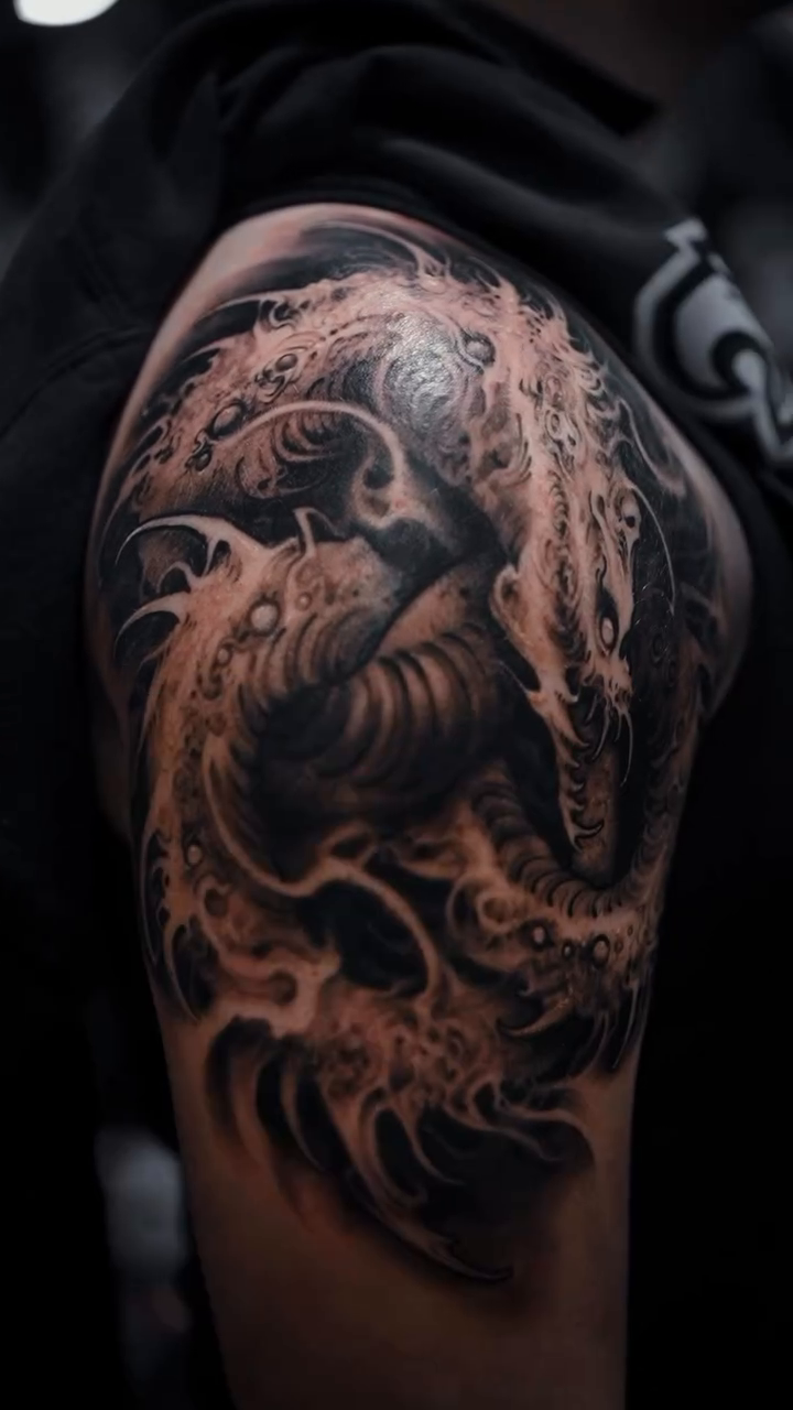 Dragon and waves japanese irezumi tattoo by π΅ππππ π―πππππππ