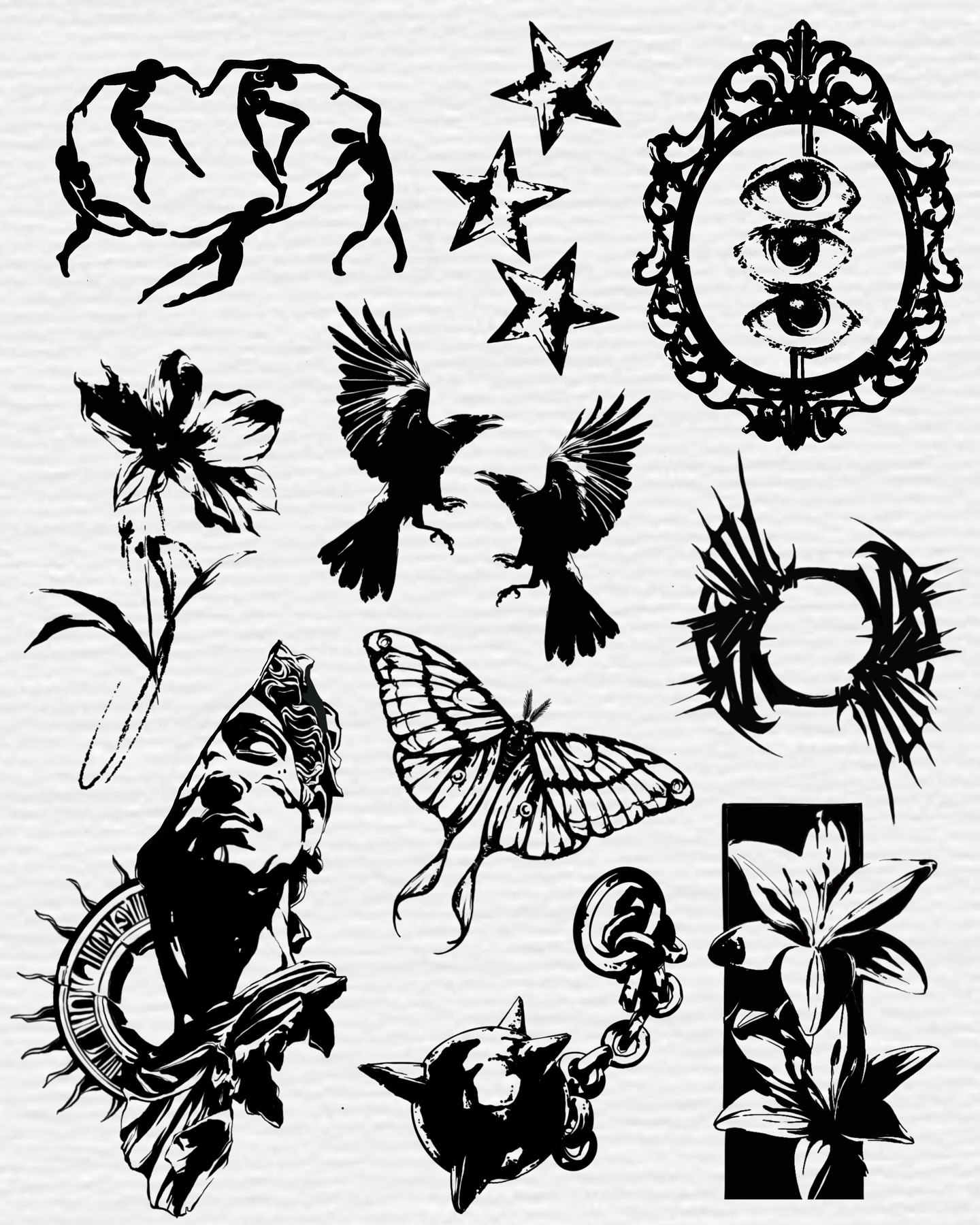 Abstract symbols black and grey tattoo by Koreatattoo Seoultattoo hongdaetattoo 서울타투