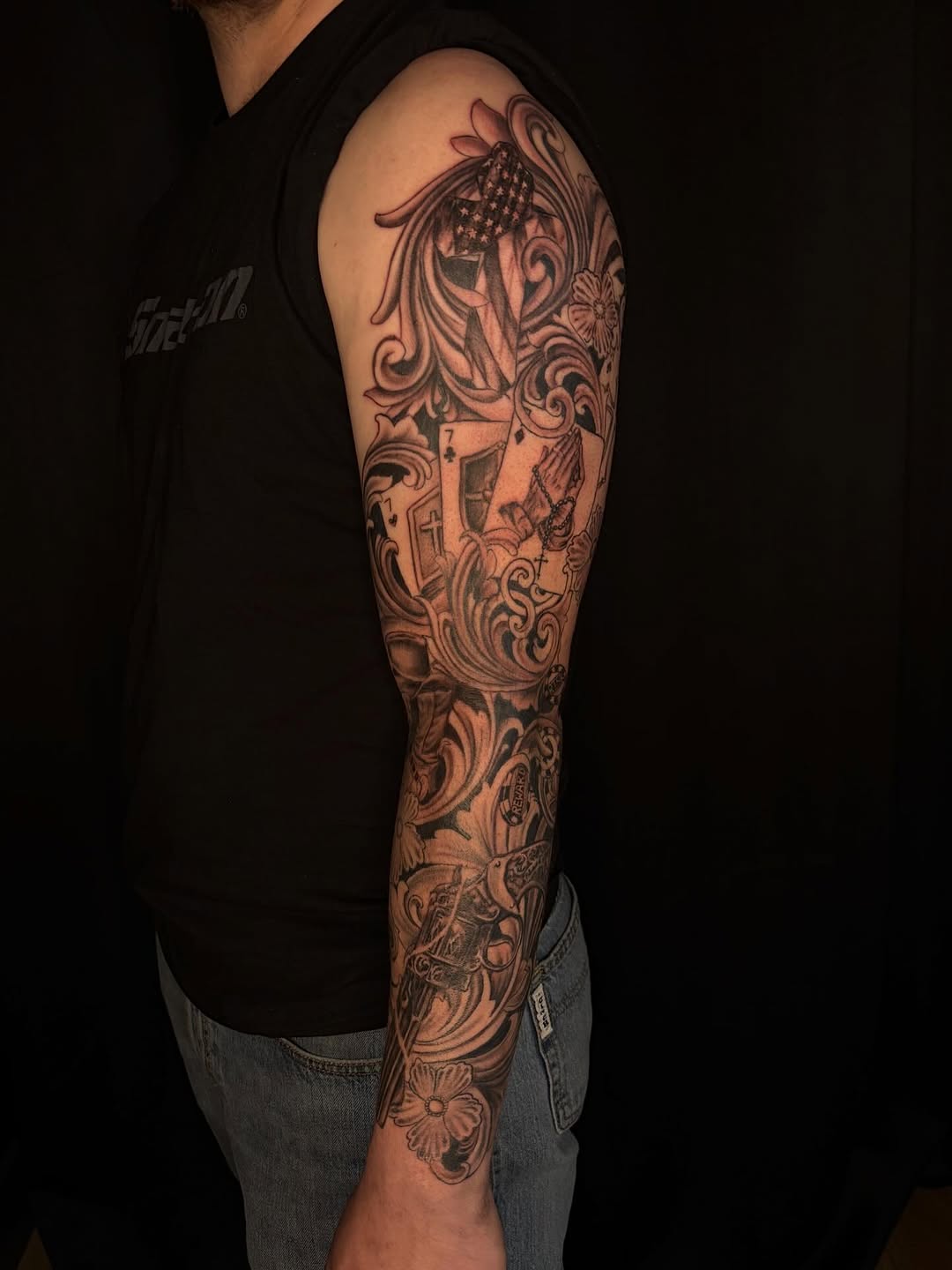 Tattoo by @inkedbyhades — black_and_grey, realism