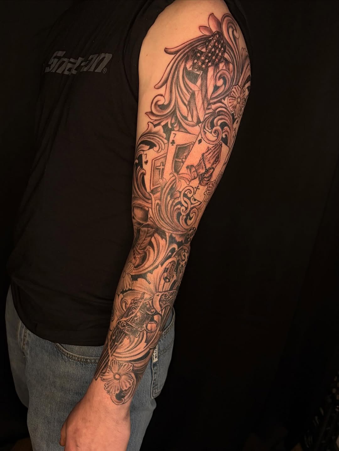 Tattoo by @inkedbyhades — black_and_grey, realism