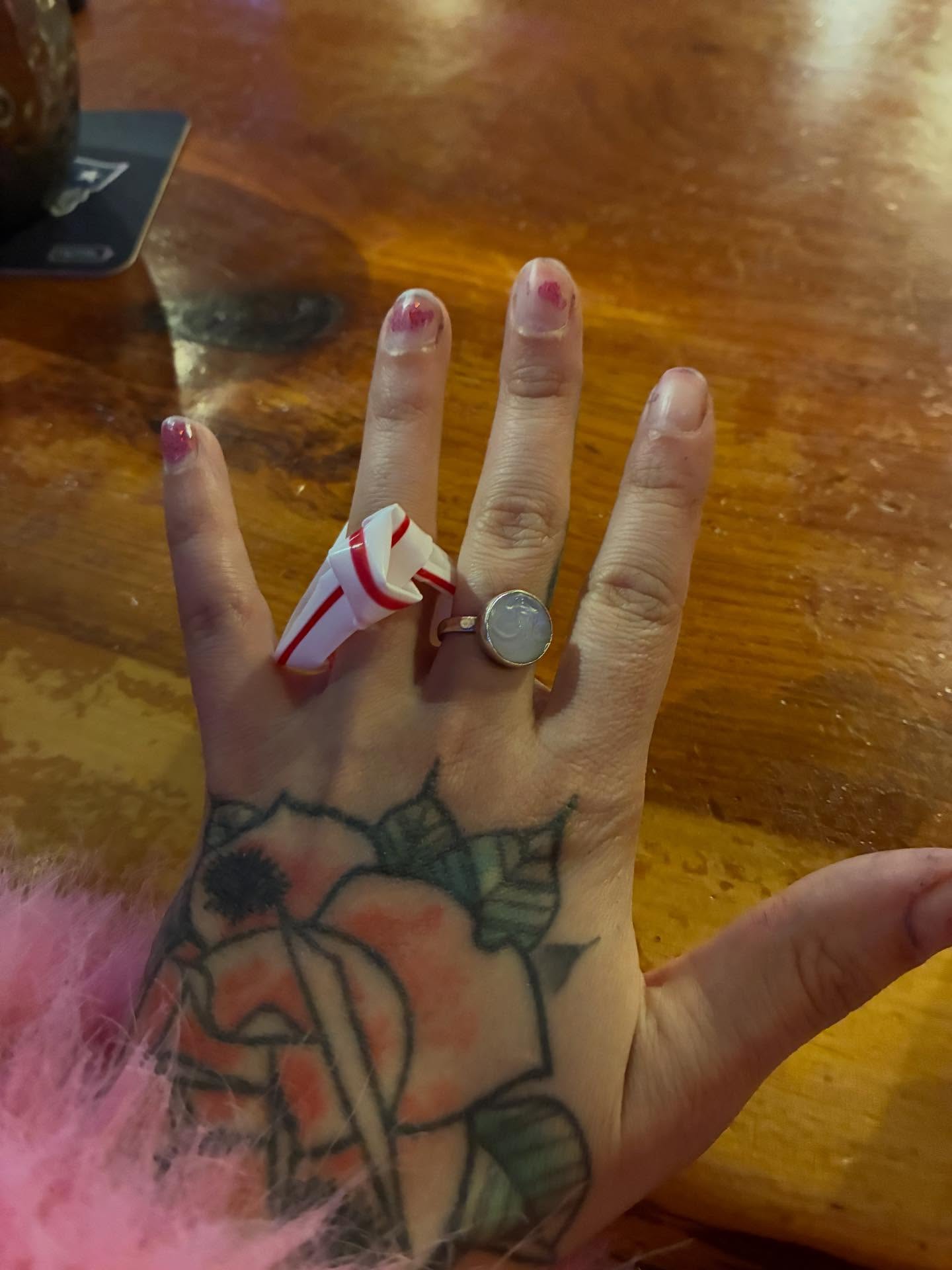Flower American traditional tattoo on the hand by ๐๐ช๐๐ซ๐ก๐ ๐๐ฏ๐ถ๐ฉ๐