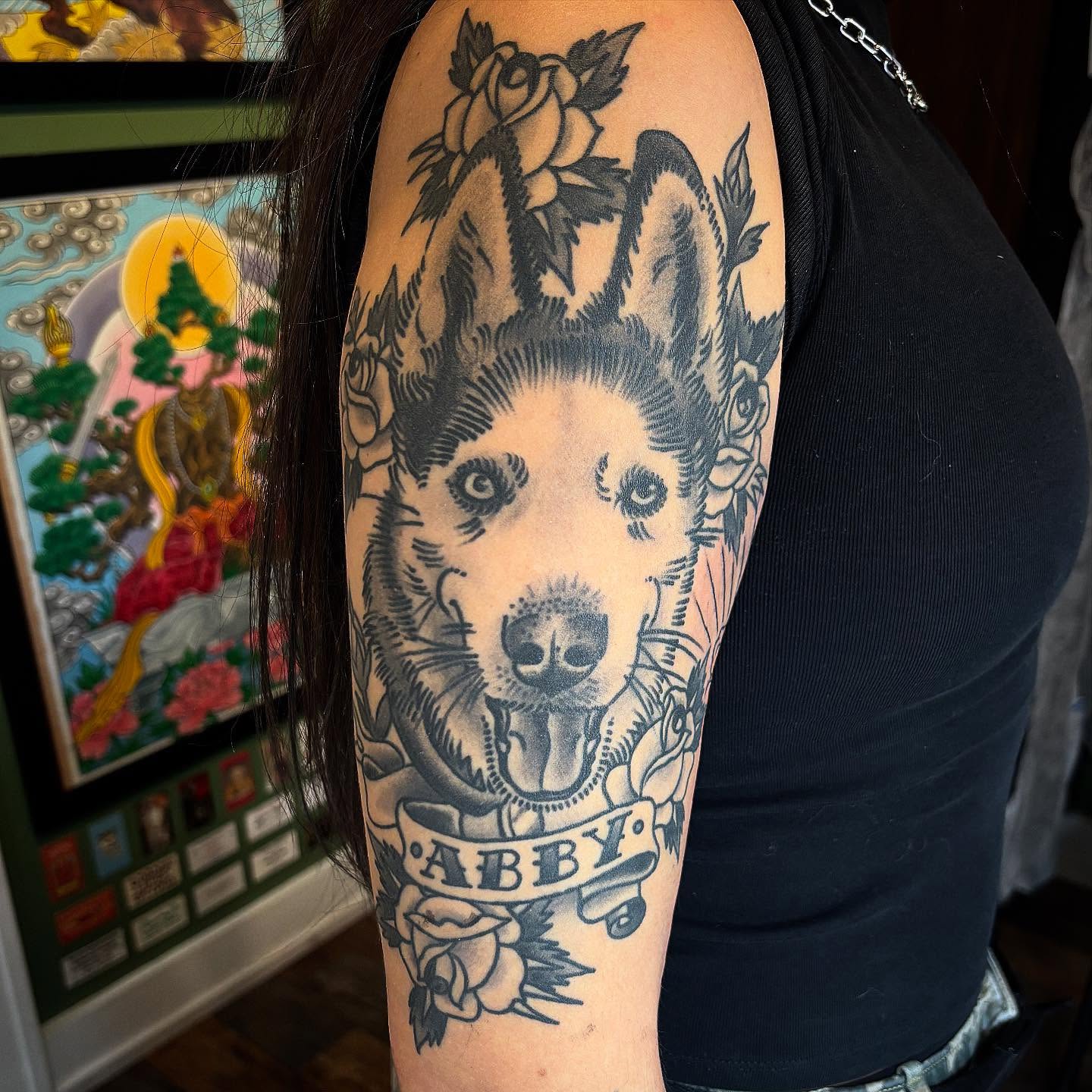Tattoo by @mason_montgomery — black_and_grey