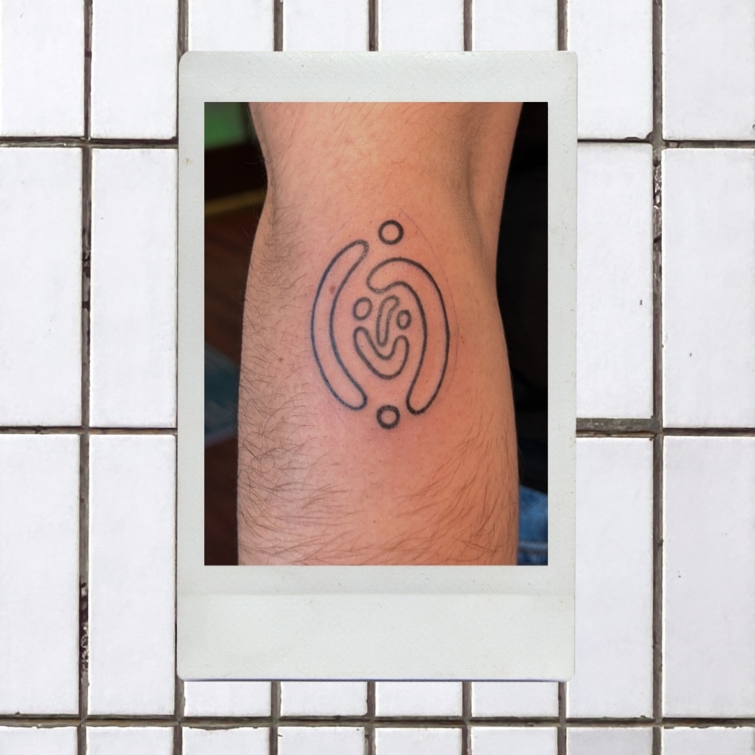 Abstract symbol minimalist tattoo on the forearm by Bella - Austin Tattoo Artist ₓ˚. ୭