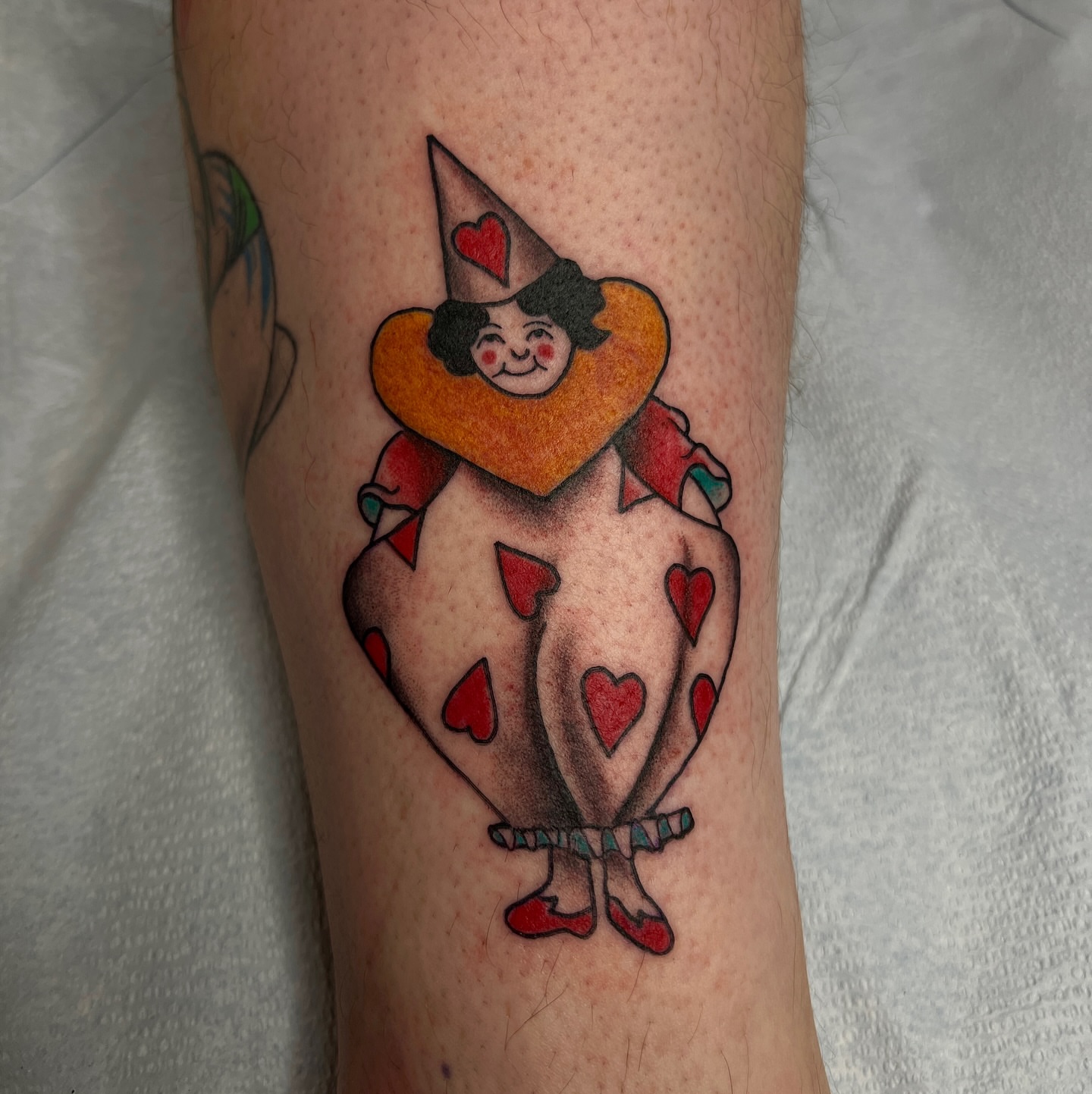 Heart king new school tattoo on the forearm by David Delacruz