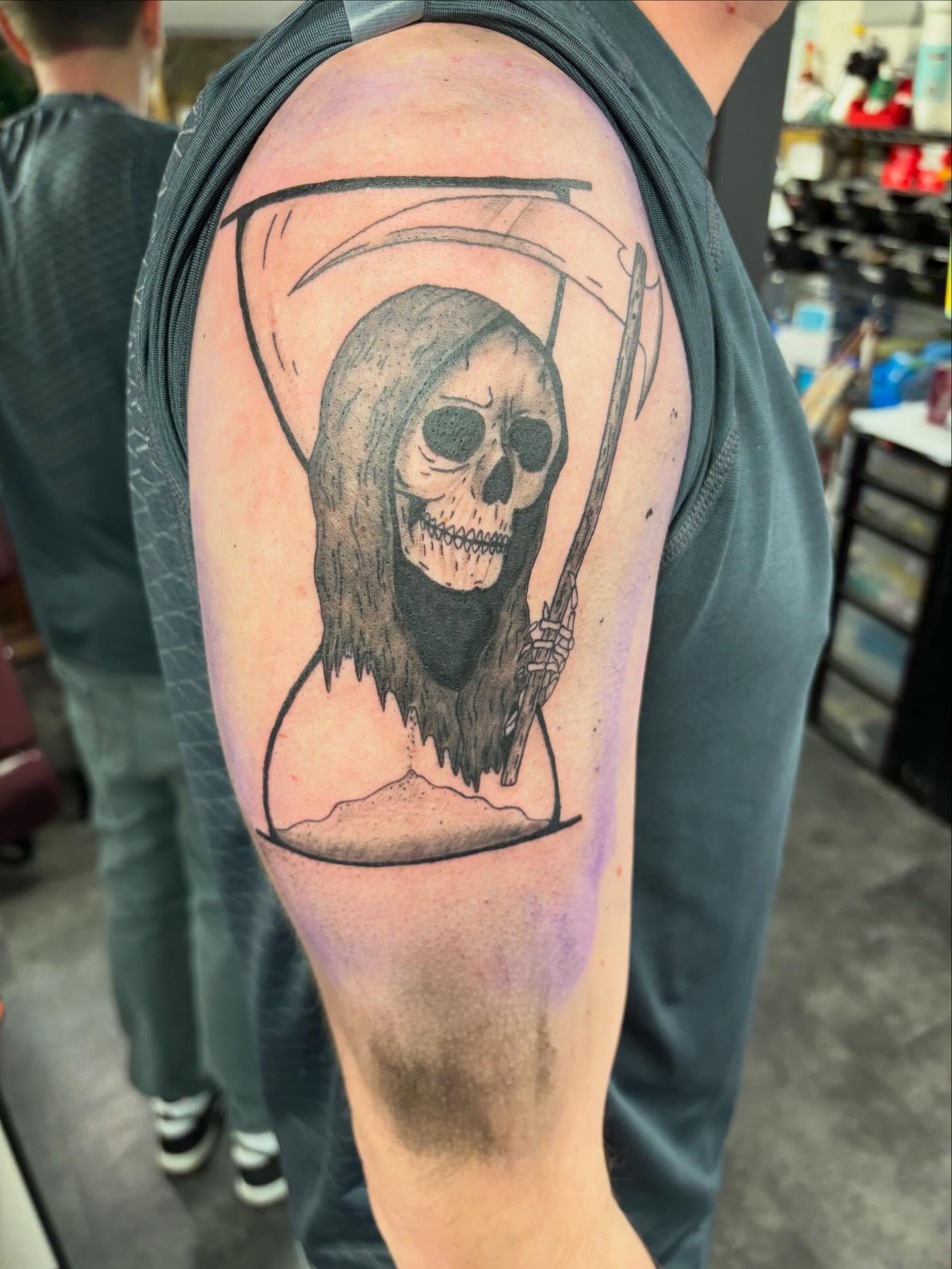 Tattoo by @inked_by_em — black_and_grey