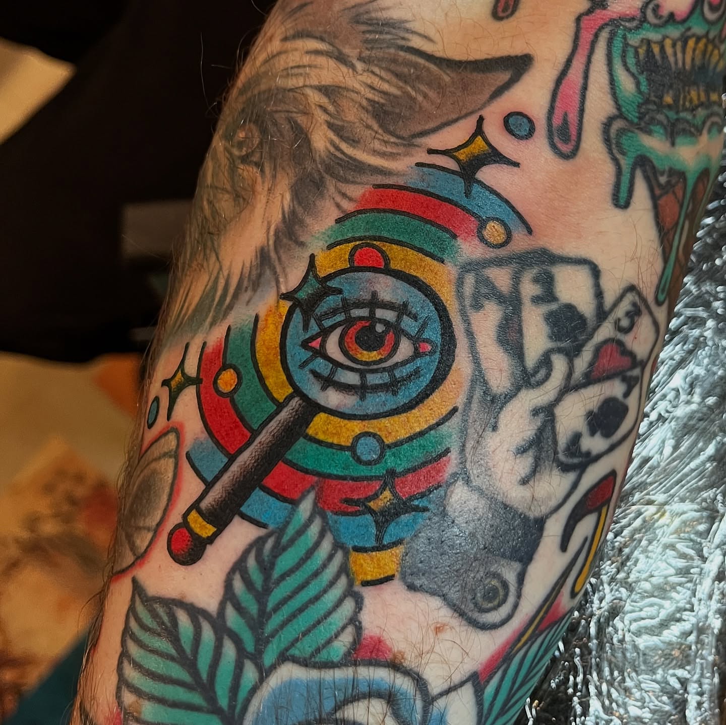 Tattoo by @atomlenhart — new_school, dotwork