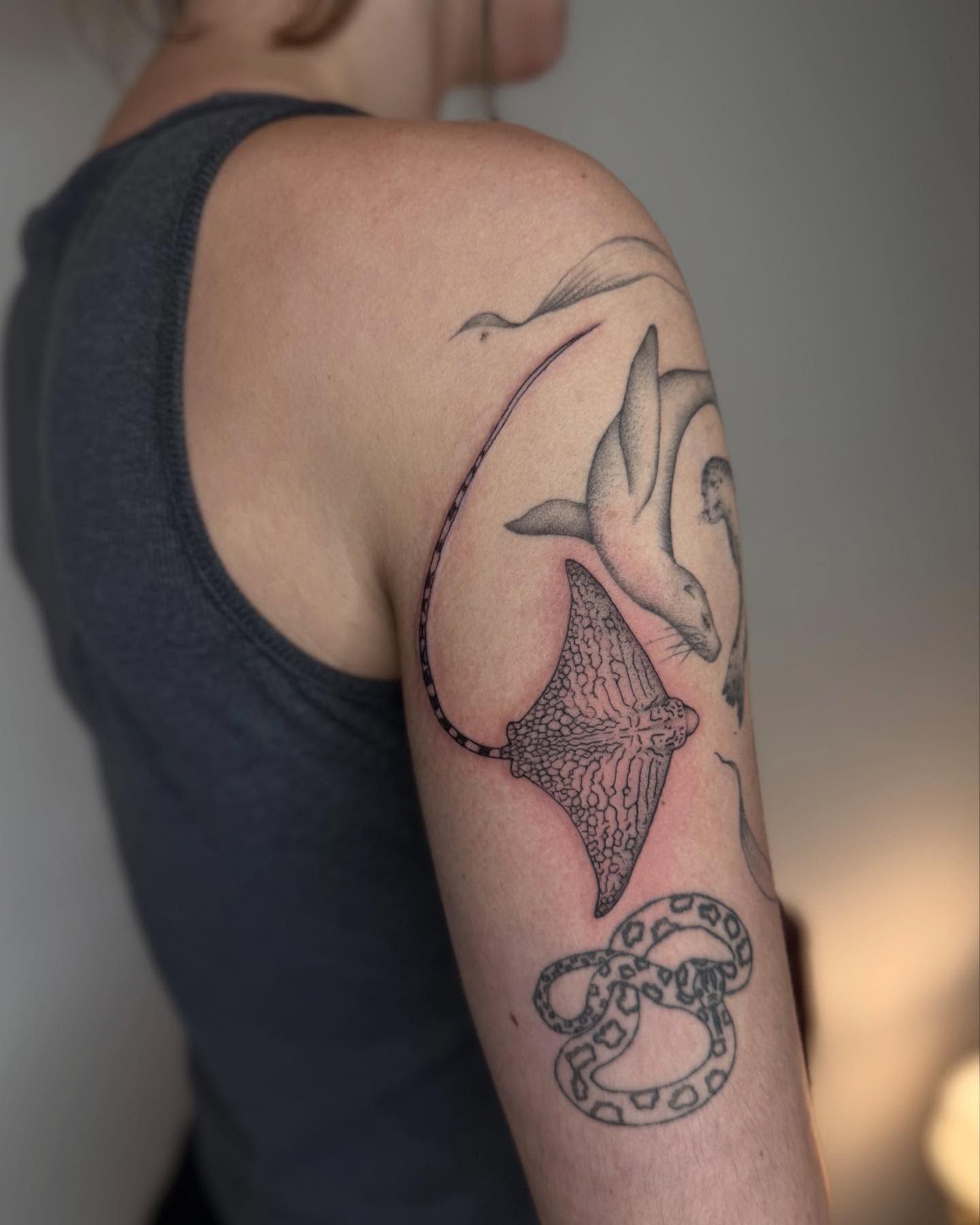 Tattoo by @carsytat — black_and_grey