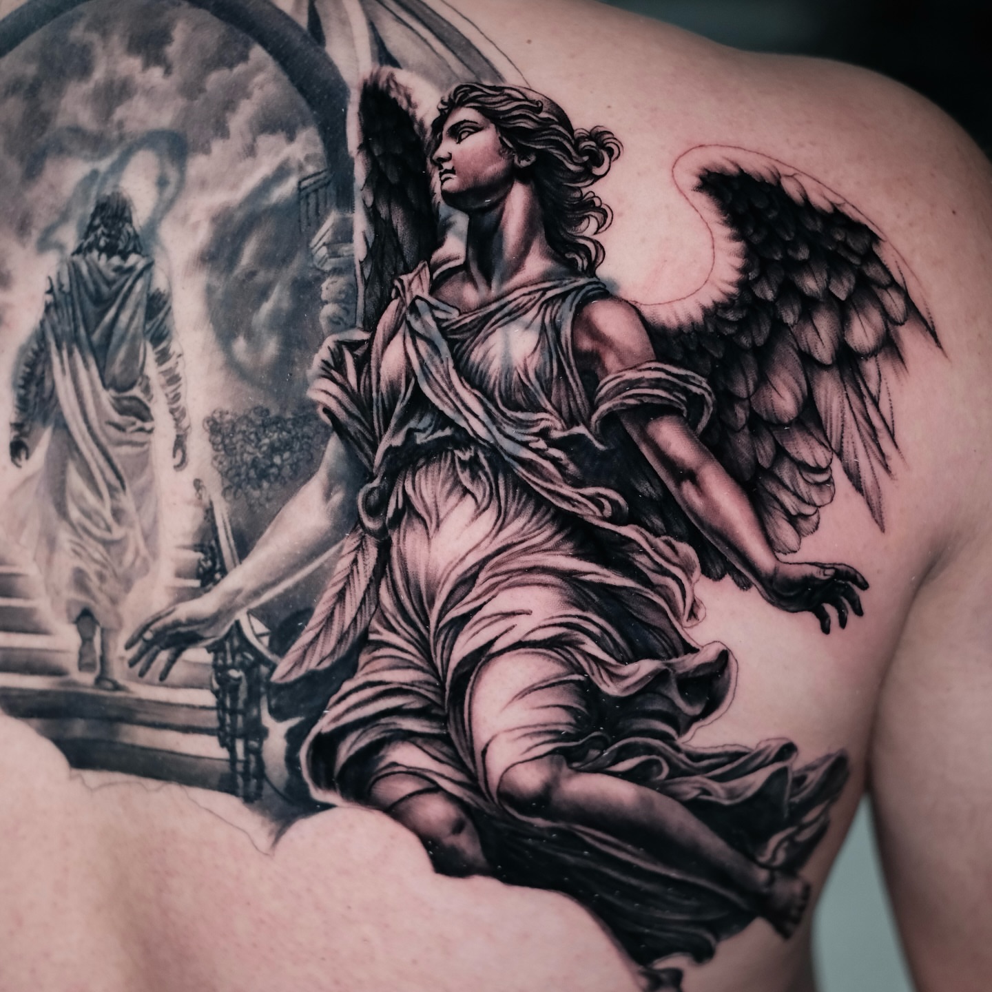 Tattoo by @mannytattooartist โ realism, black_and_grey