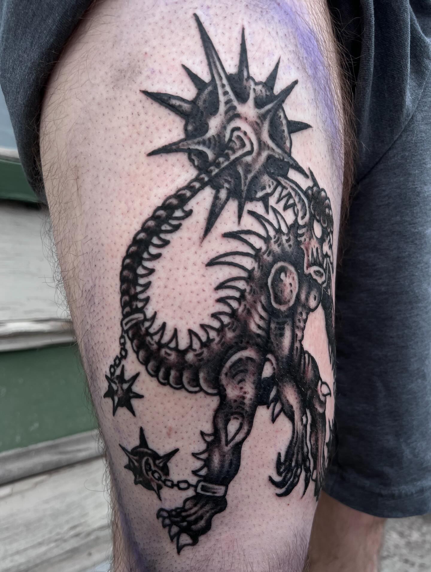 Tattoo by @artbyady — black_and_grey, dotwork