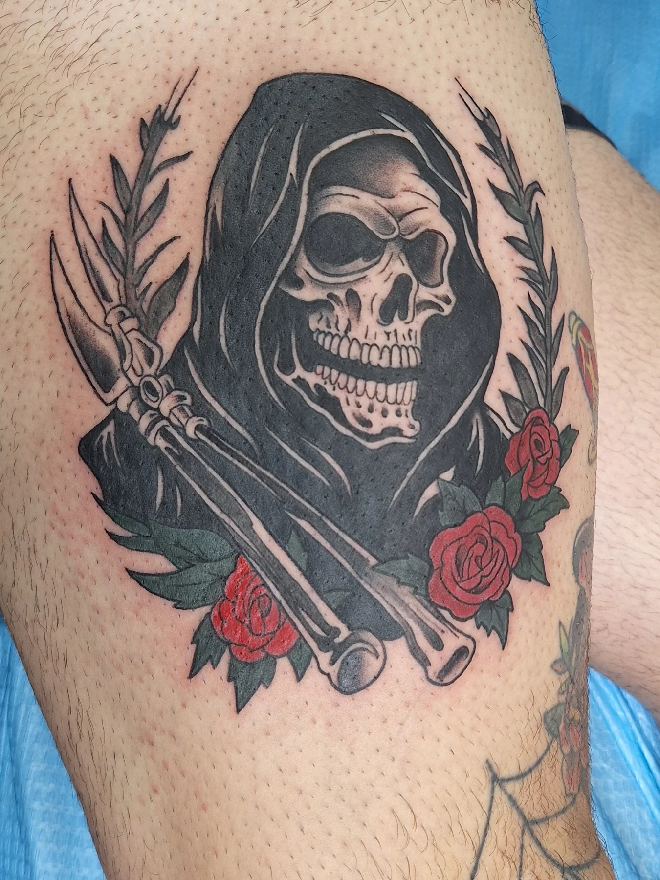 Tattoo by @jermwarfare_tattoos — black_and_grey