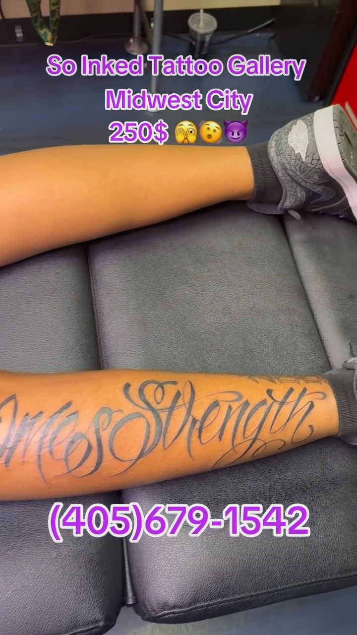 Tattoo by @so_inked_tattoo_gallery — lettering_script, black_and_grey