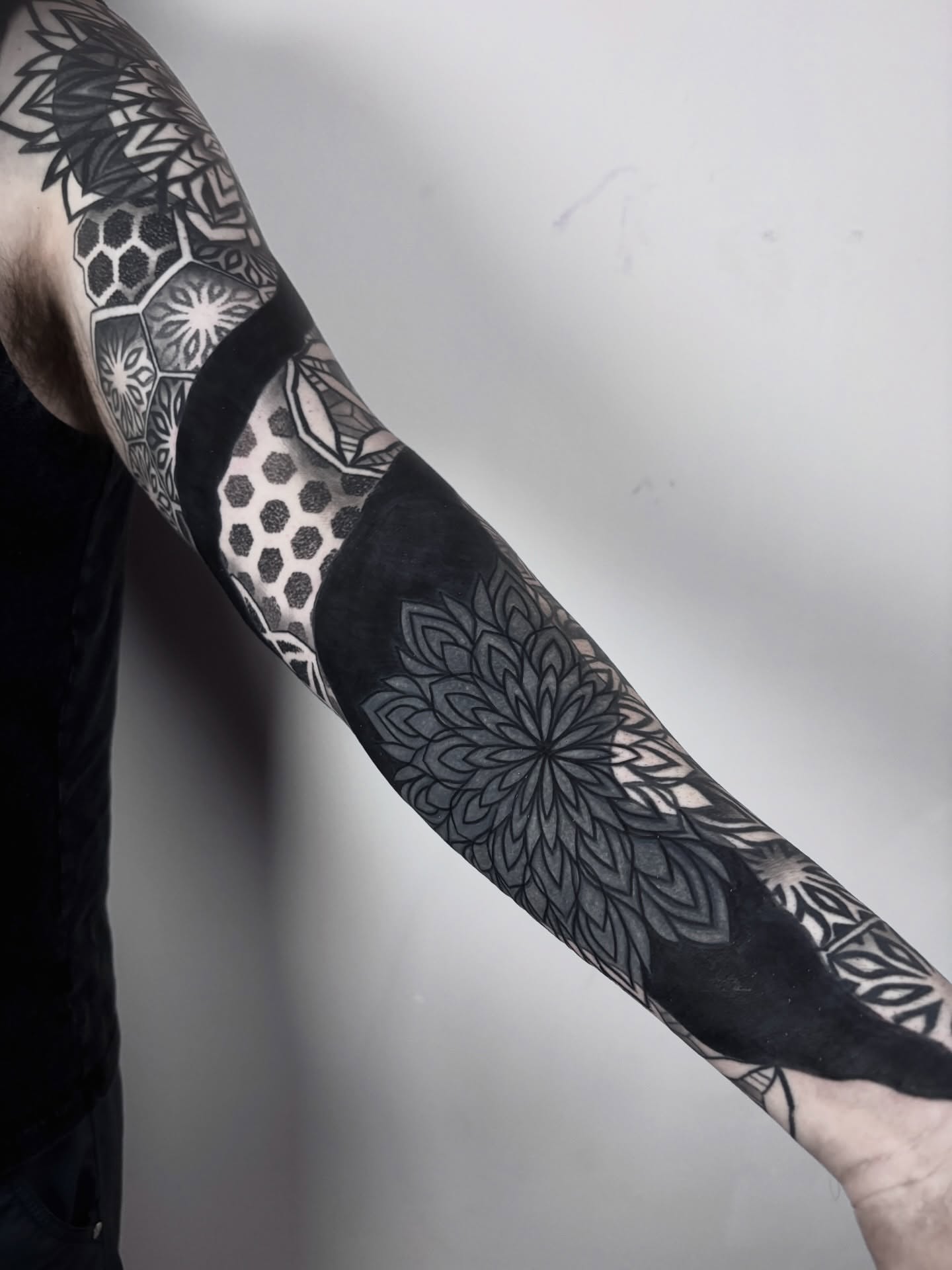 Tattoo by @ericharetattoo — black_and_grey, geometric