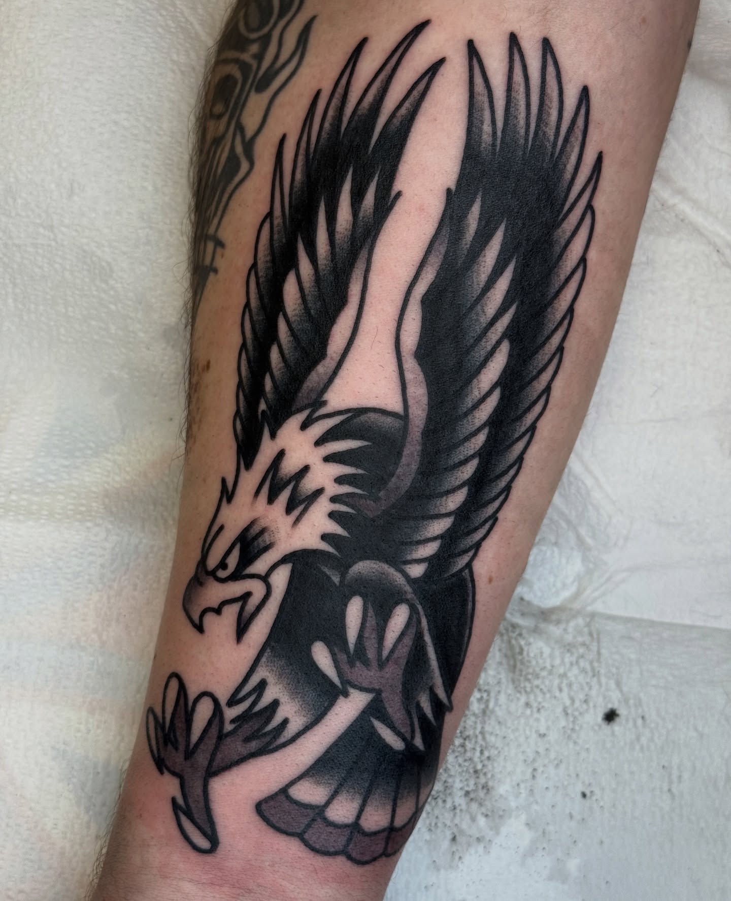Eagle American traditional tattoo on the forearm by ๐ฎ๐๐๐๐ ๐ญ๐๐๐๐๐
