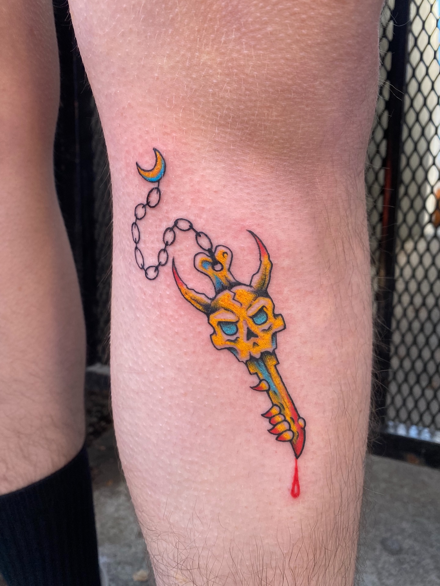 Skull key new school tattoo on the forearm by Karl Hegwein, Portland, Oregon