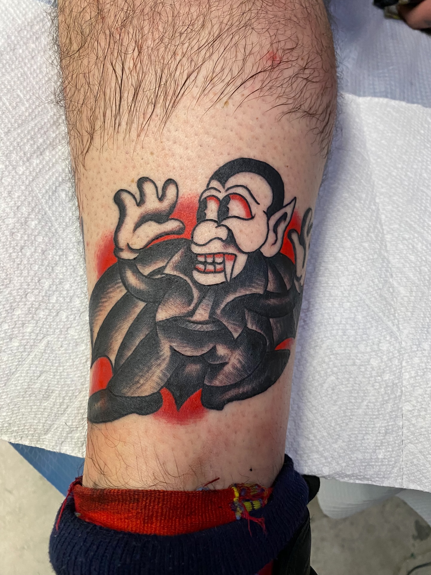 Vampire American traditional tattoo on the forearm by sean drennen