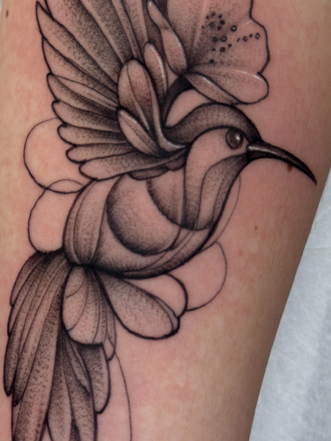 Tattoo by @thegabah — dotwork, realism