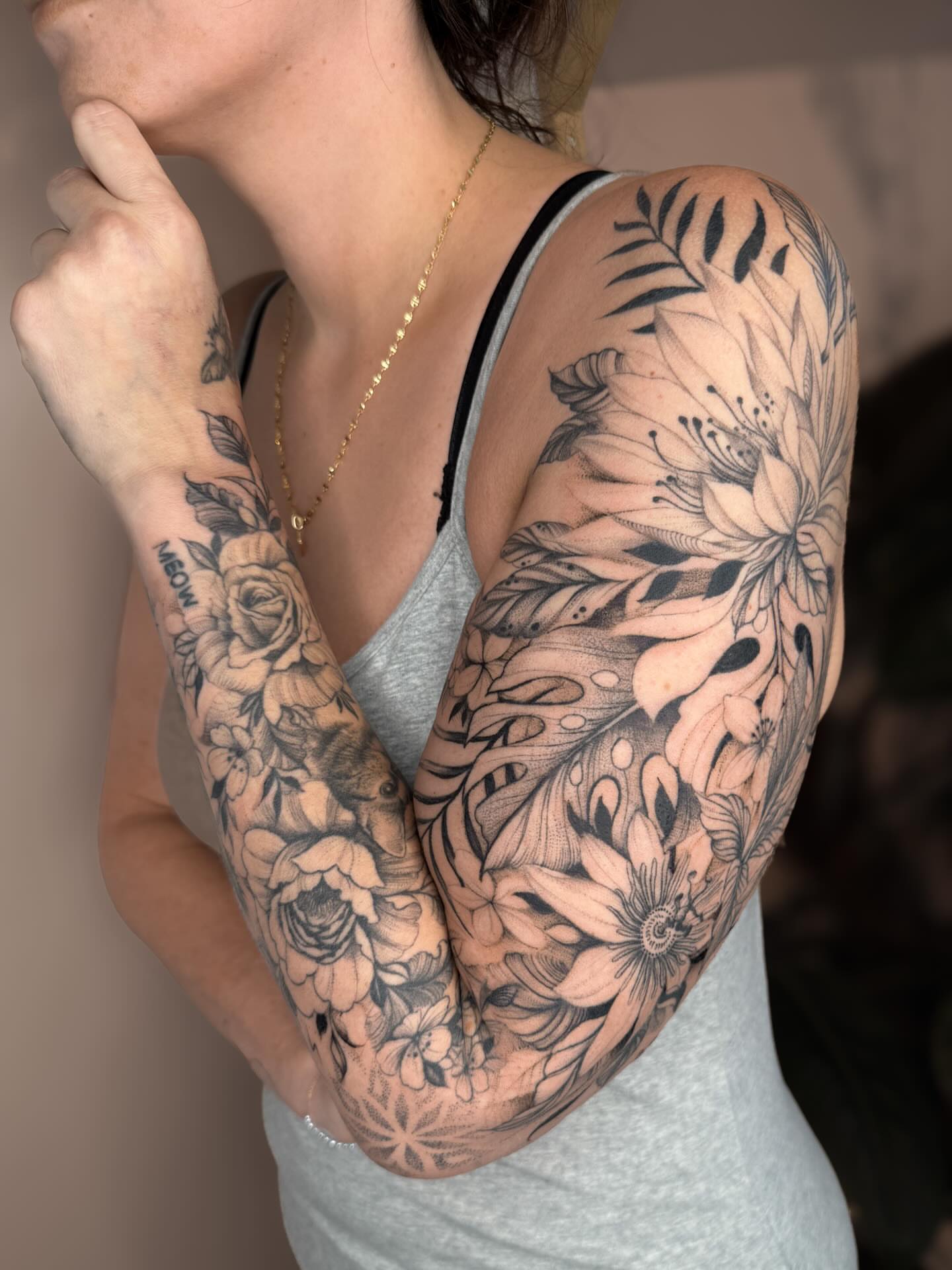 Tattoo by @slaubcreation — black_and_grey