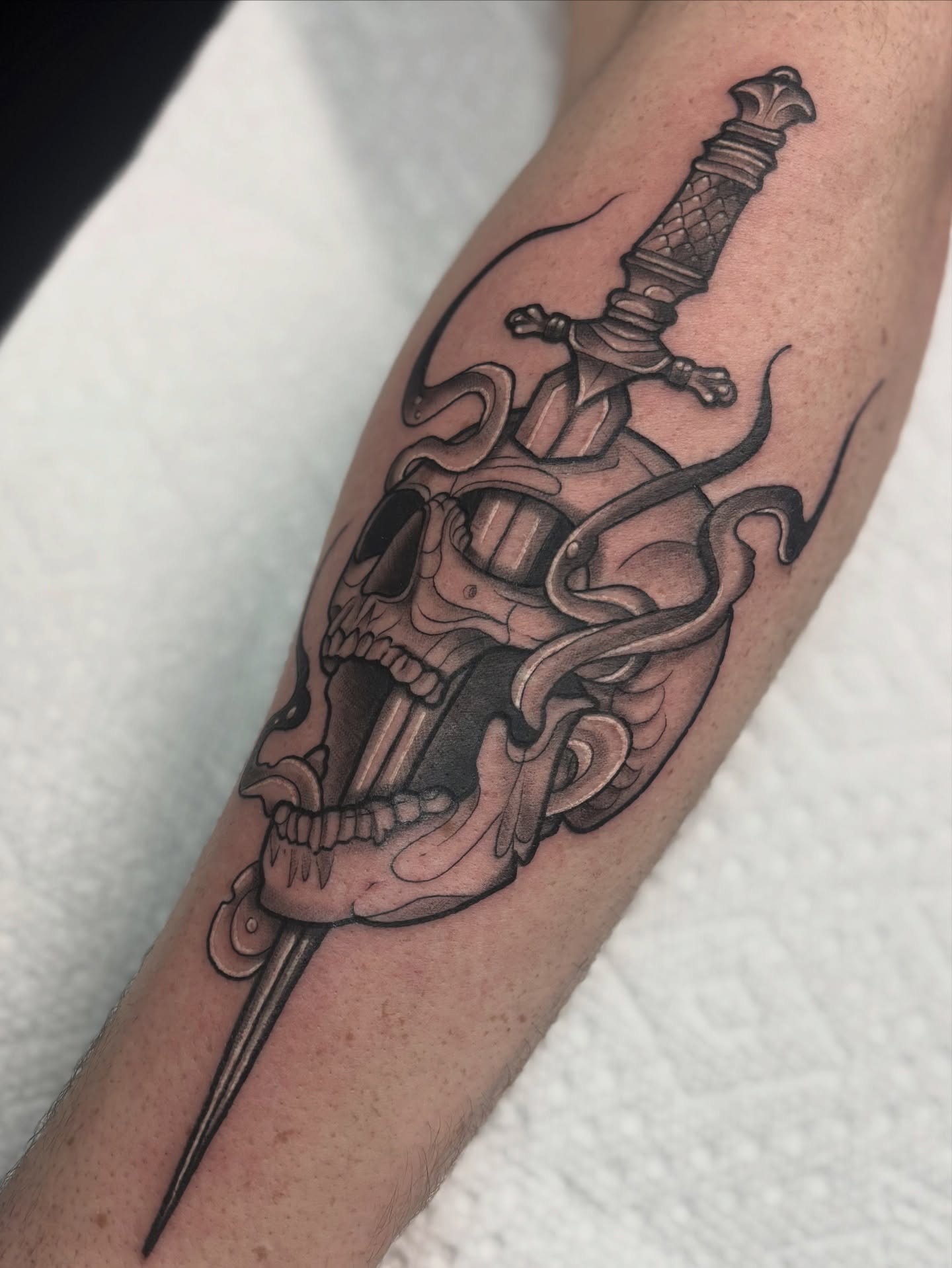 Tattoo by @genevieveink — black_and_grey, realism