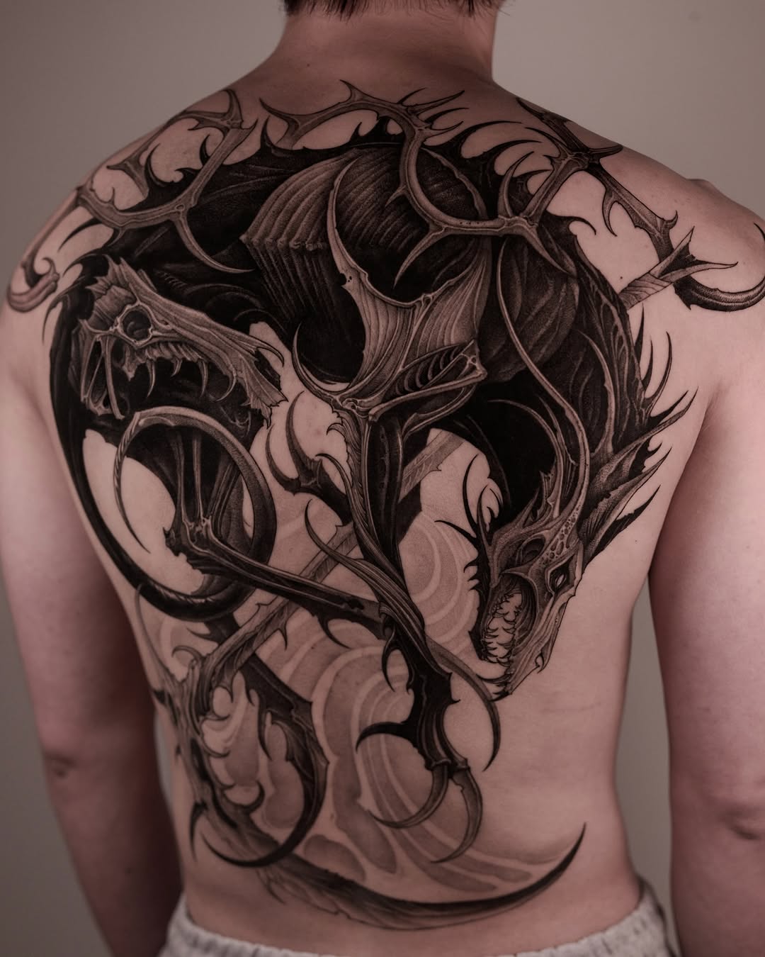 Tattoo by @47volt — dark_realism, blackwork