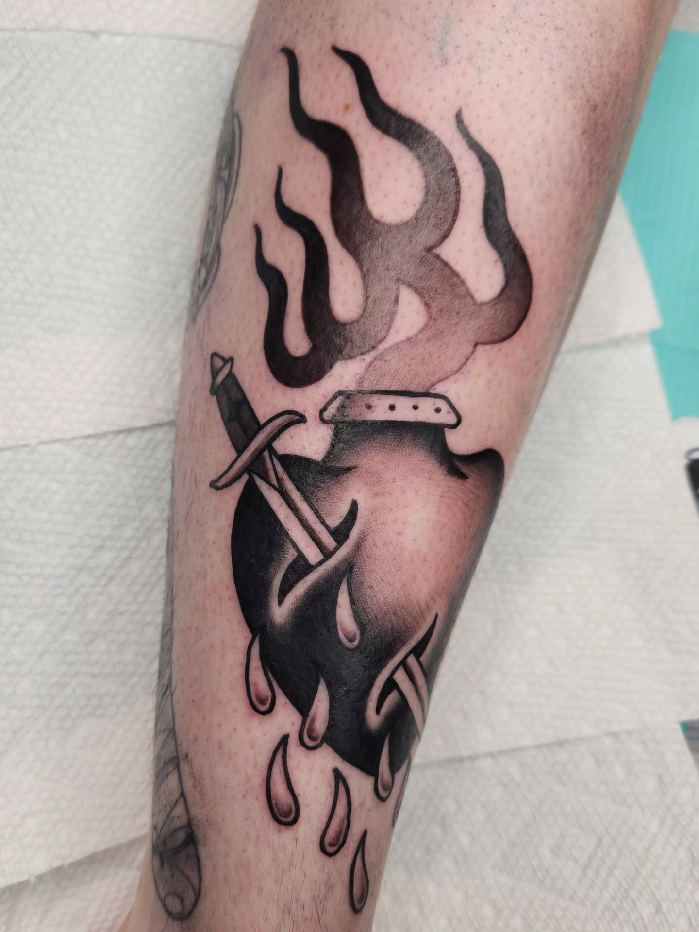Tattoo by @thelittlestdirtbag — black_and_grey