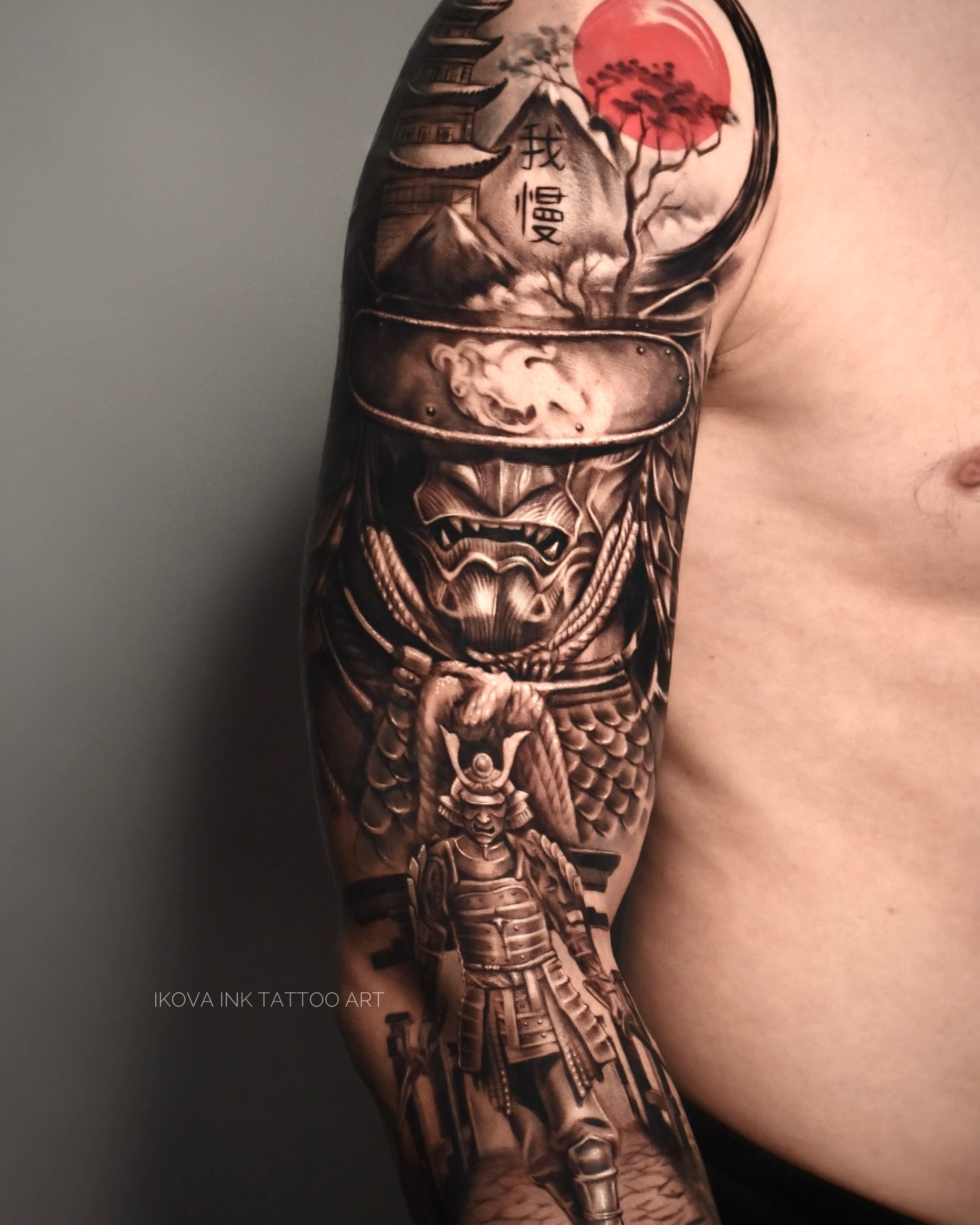 Samurai warrior realism tattoo on the forearm by Tattoo Artist Miami & la, Hollywood, Florida