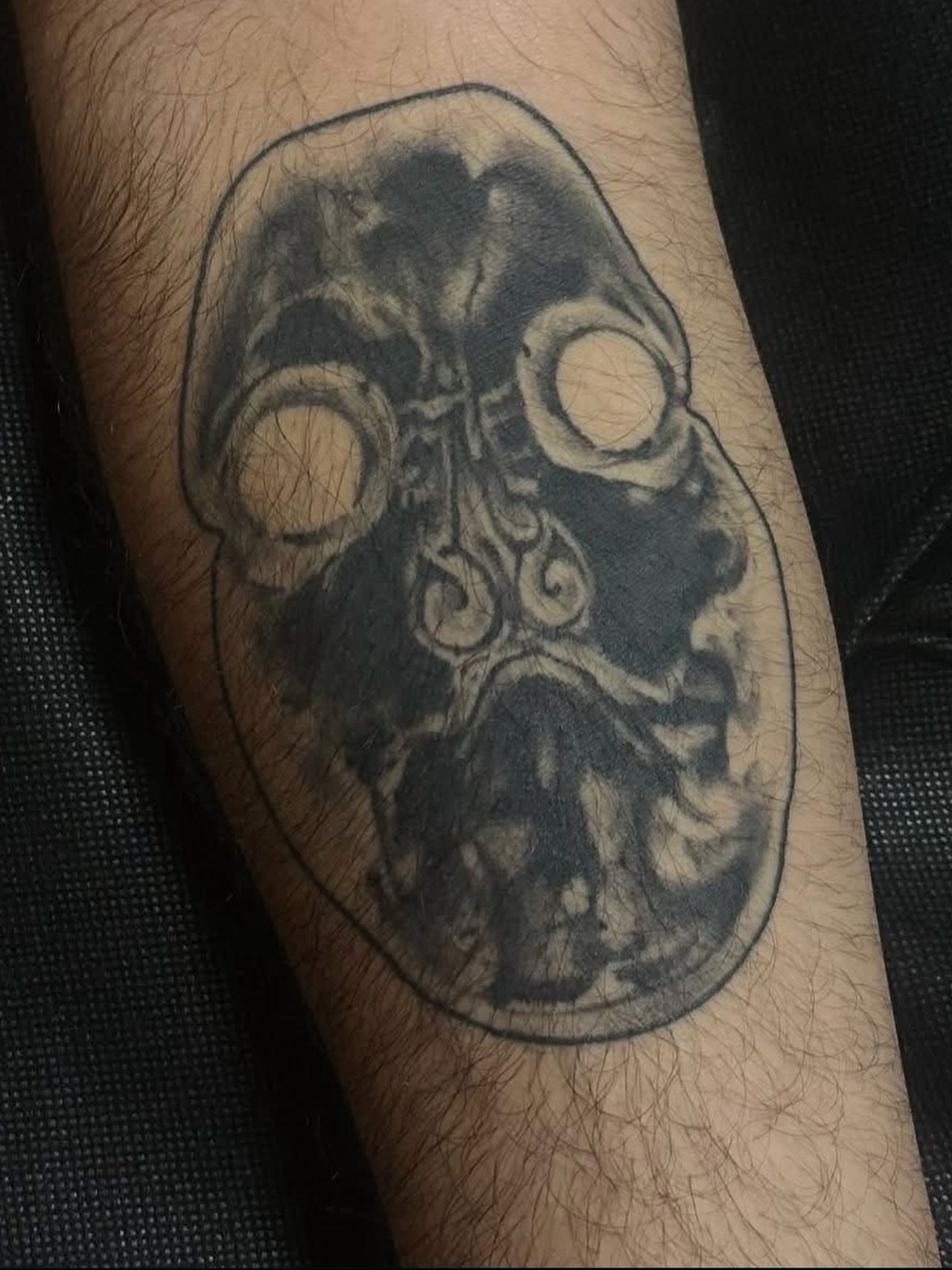 Tattoo by @shriekingpossum — black_and_grey