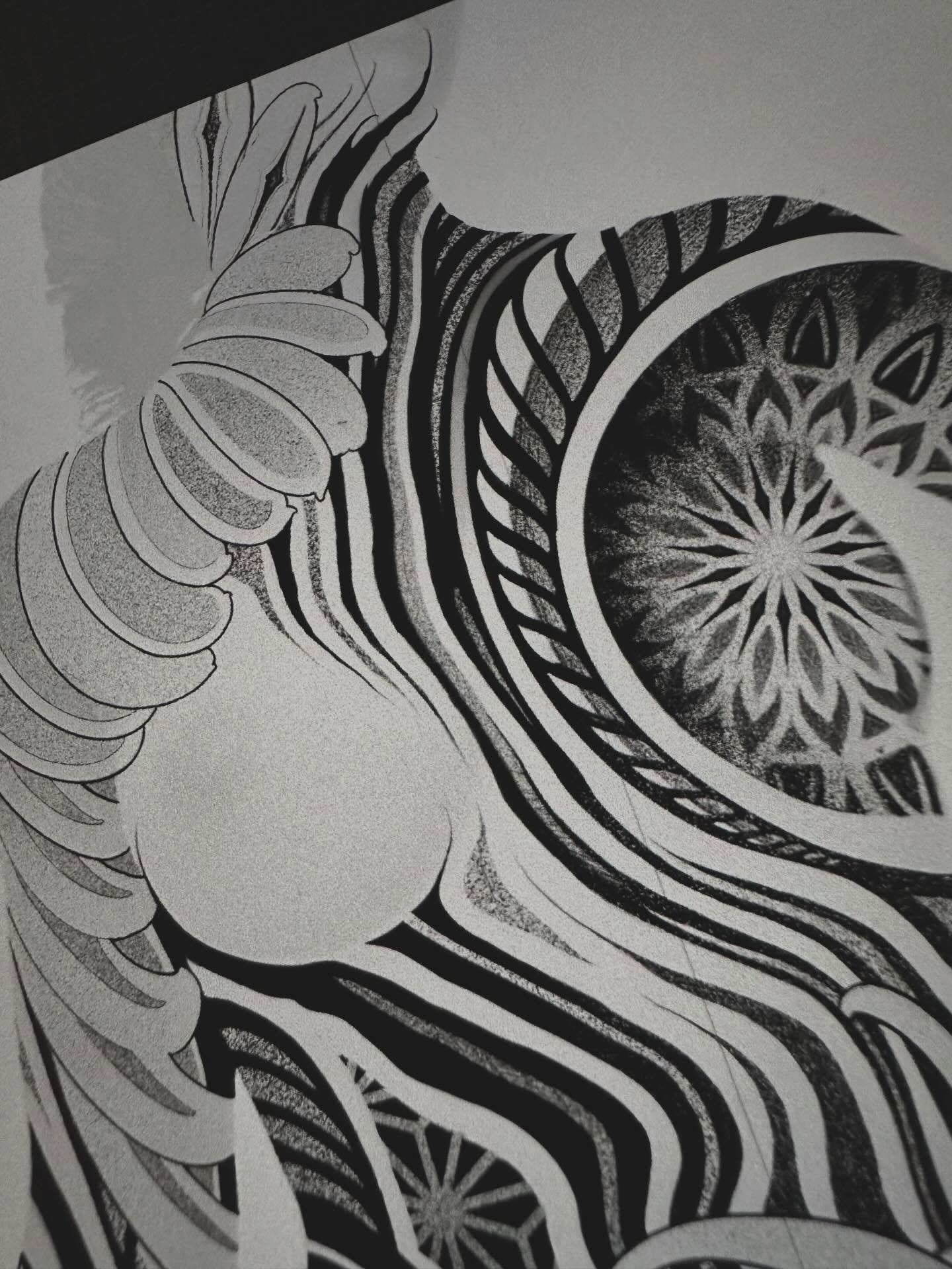 Abstract pattern dotwork tattoo by Kevin Johnson