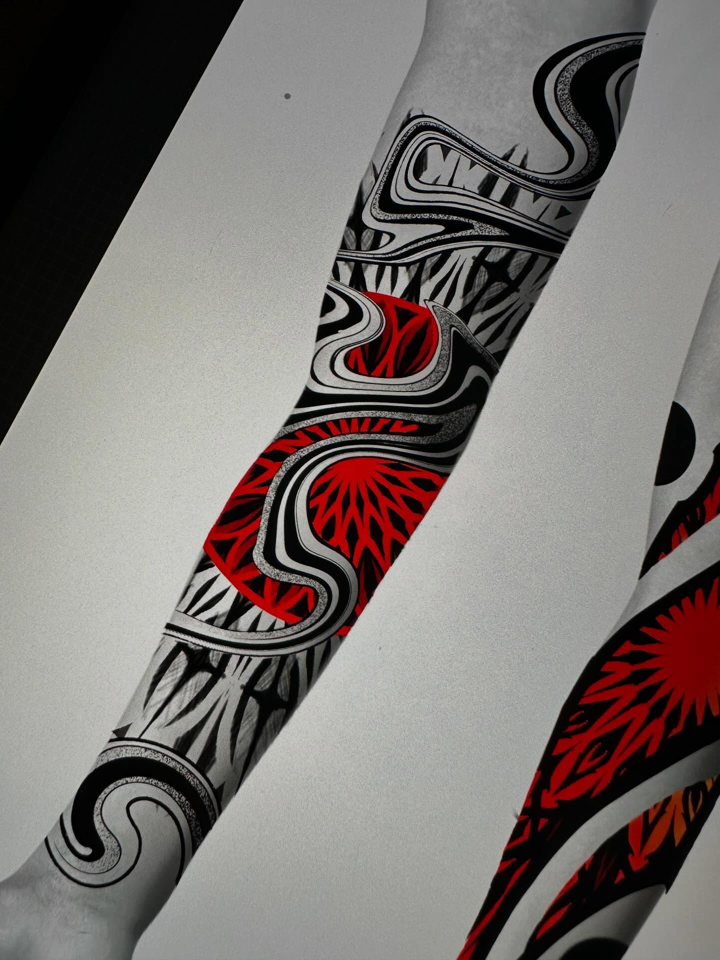 Tattoo by @kevinjohnson_143 — black_and_grey, geometric