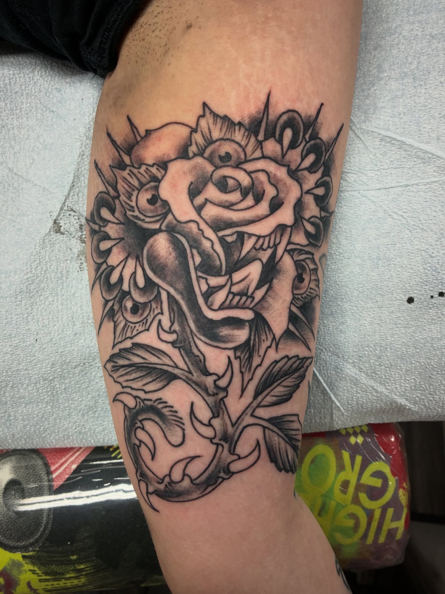 Rose realism tattoo on the forearm by Kennedy Cole