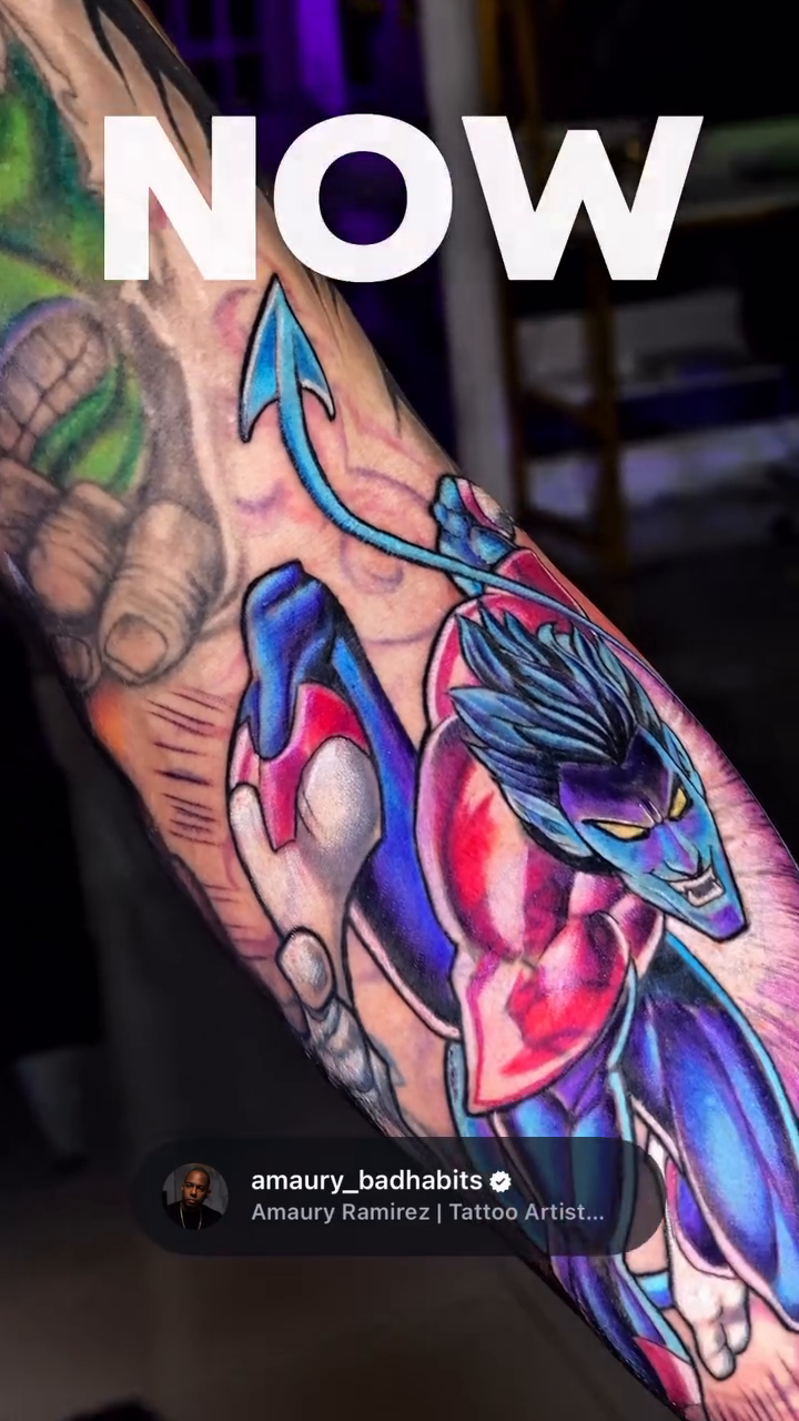 Tattoo by @amaury_badhabits — anime, trash_polka