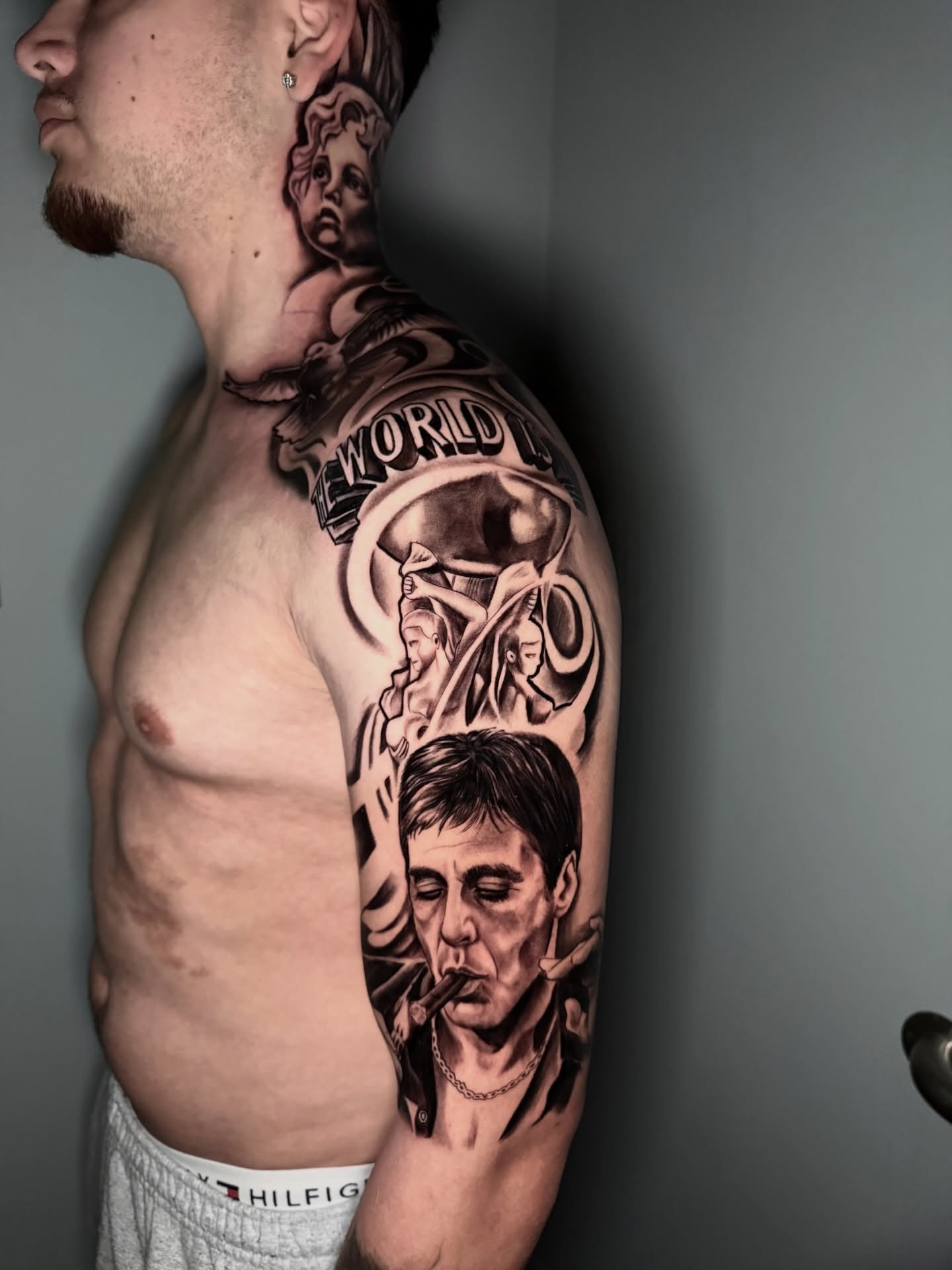 Tattoo by @shellzinkz — realism, black_and_grey