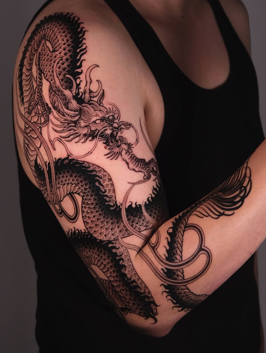 Tattoo by @bayun.tattoos — japanese_irezumi, black_and_grey