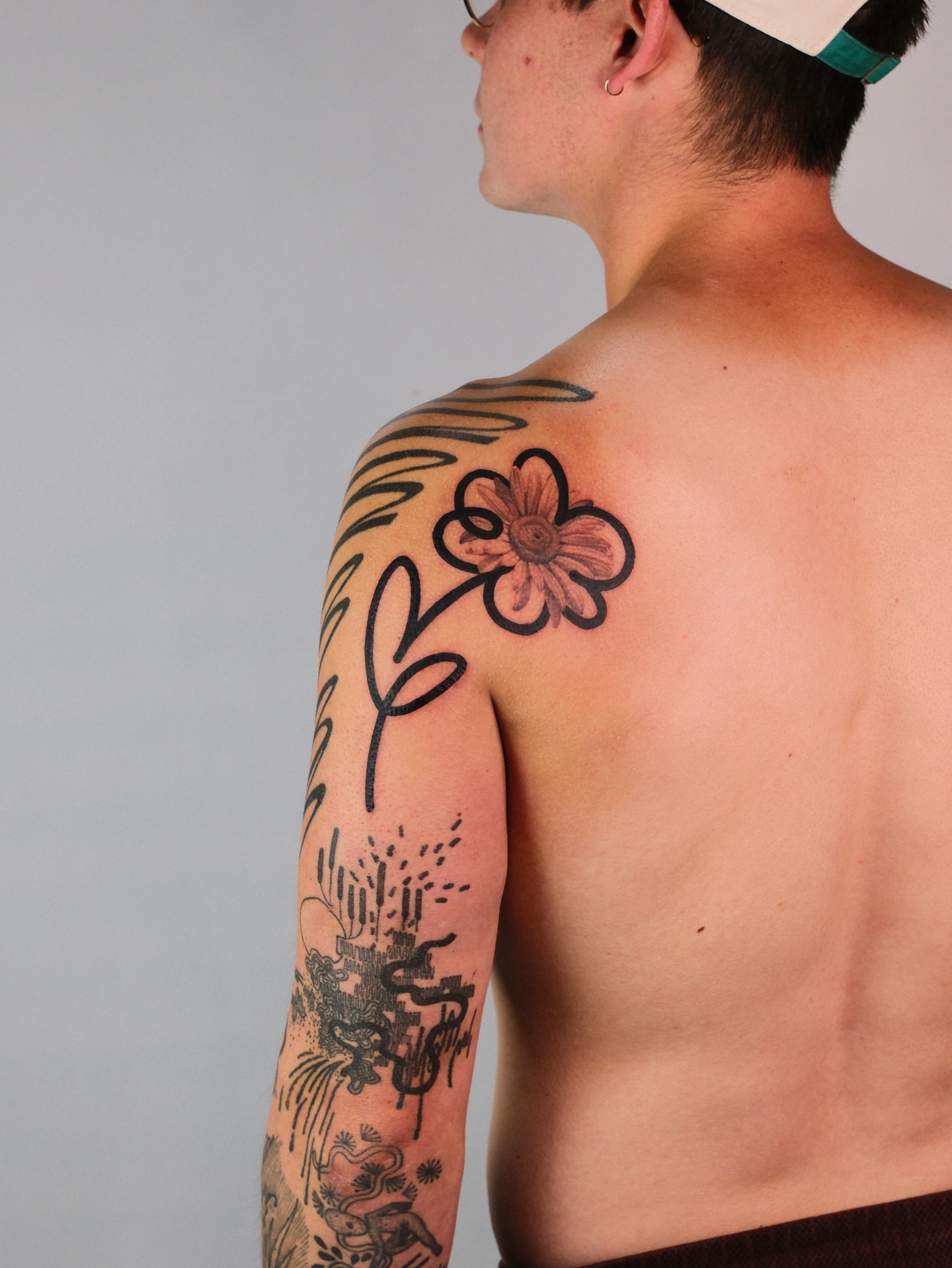 Tattoo by @wonkycube — black_and_grey