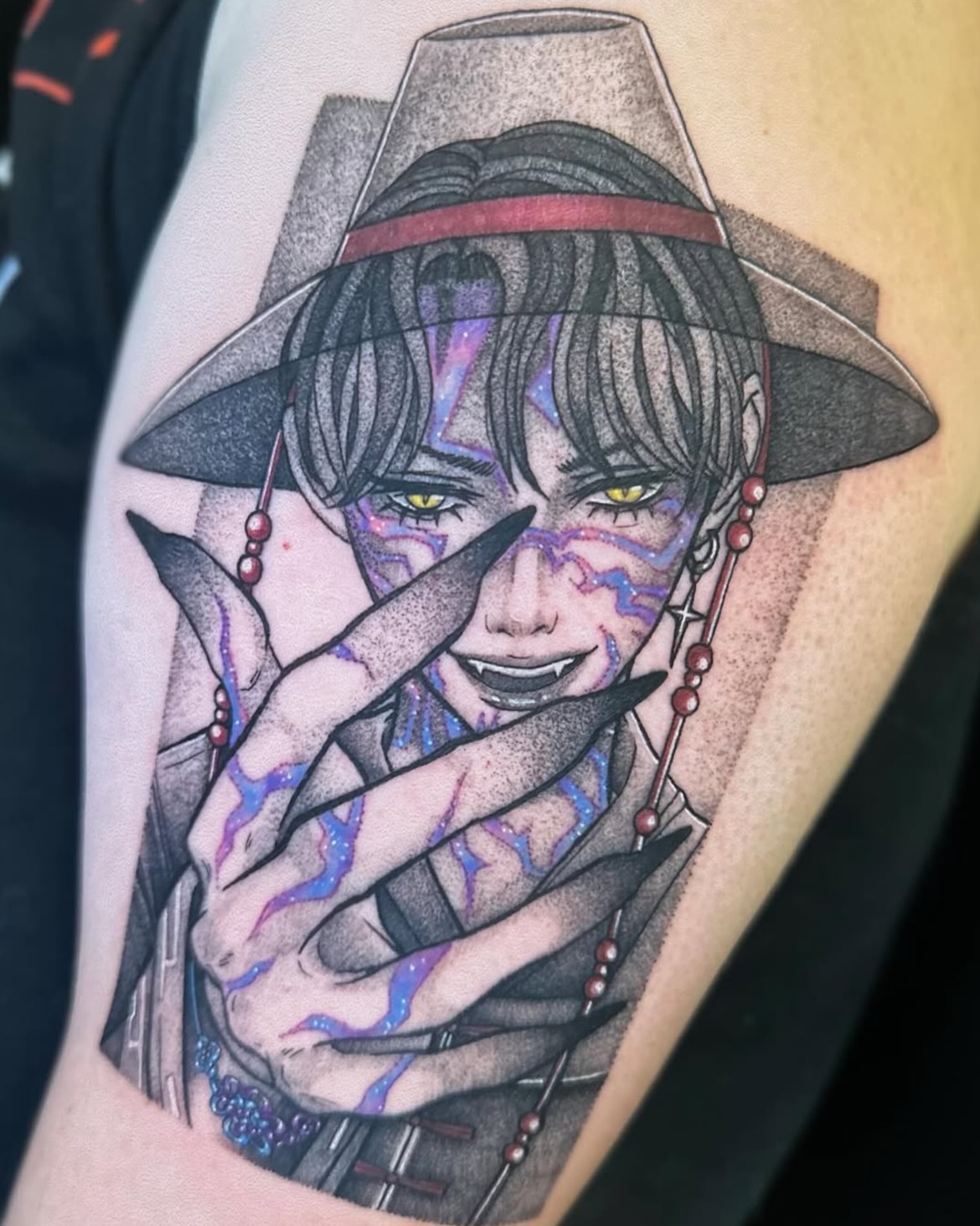 Tattoo by @kkimnida — anime, dotwork